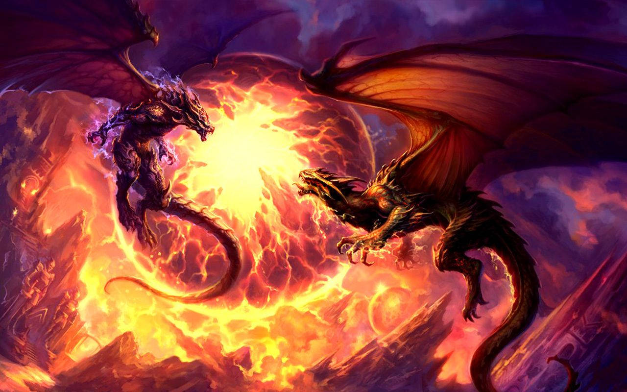 1280X800 Fire Dragon Wallpaper and Background