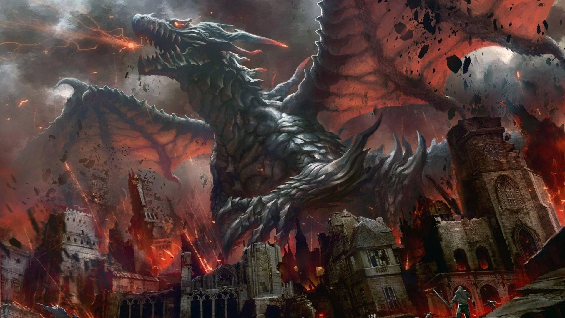 1920X1080 Fire Dragon Wallpaper and Background