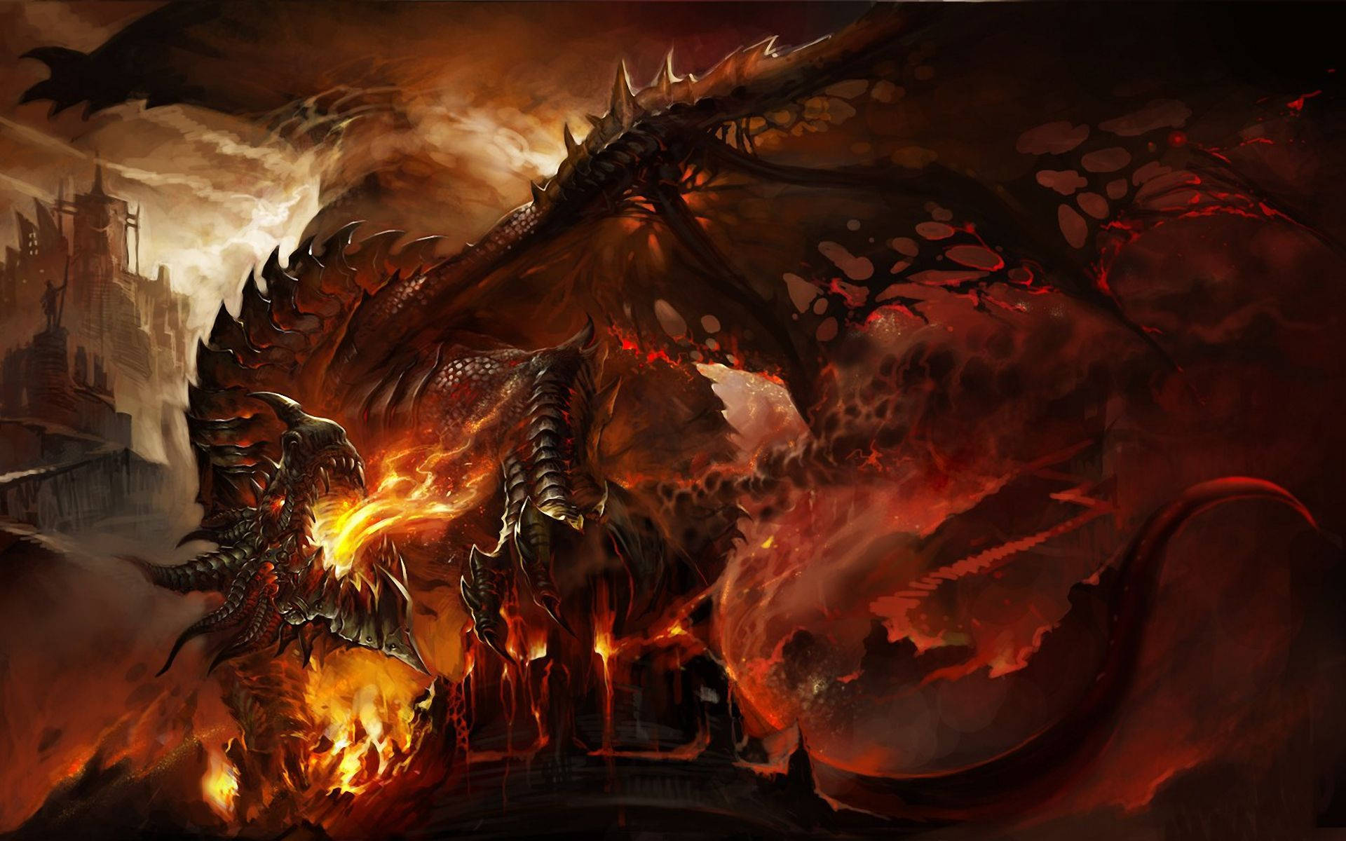 1920X1200 Fire Dragon Wallpaper and Background