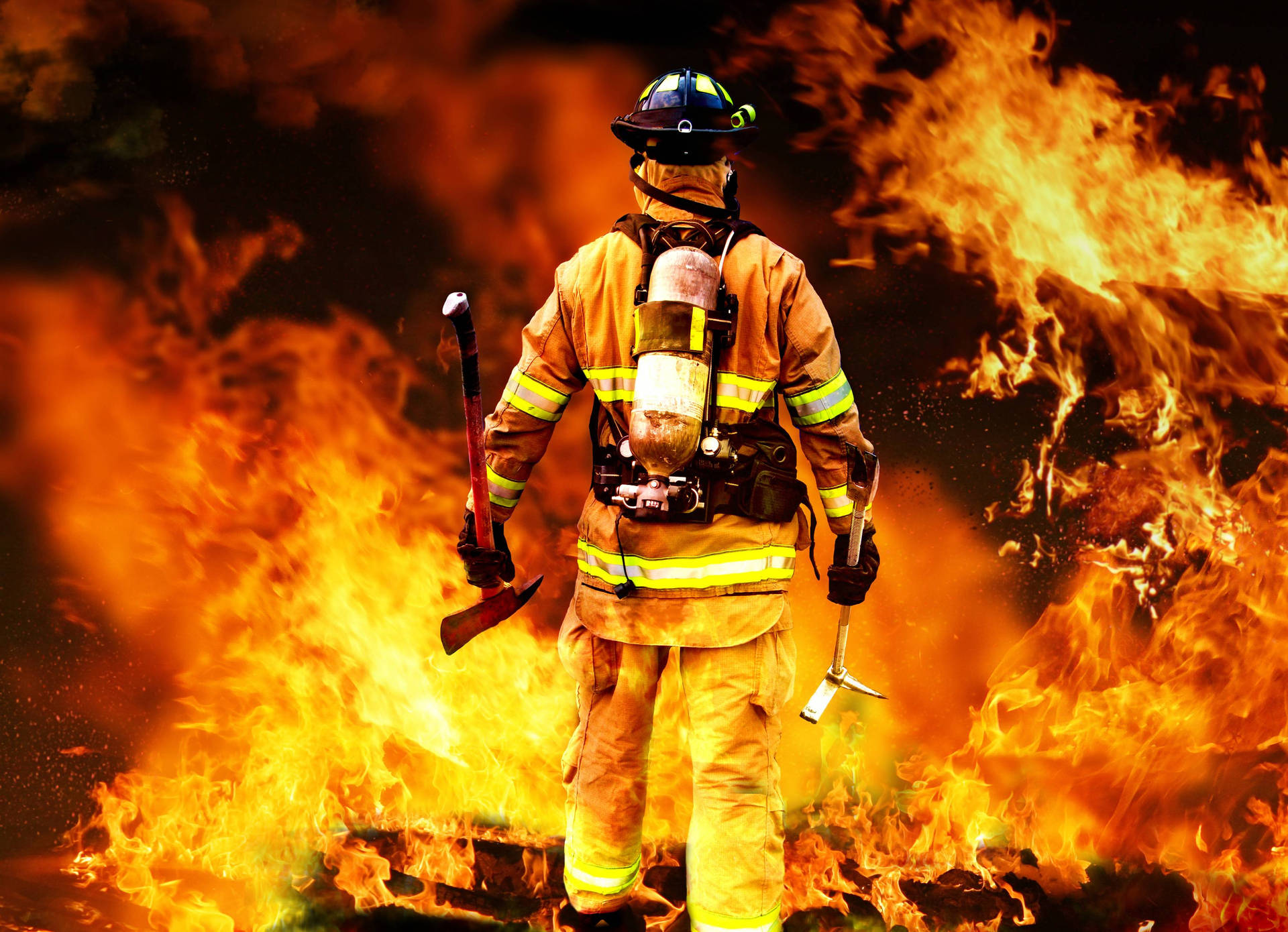 3499X2534 Firefighter Wallpaper and Background