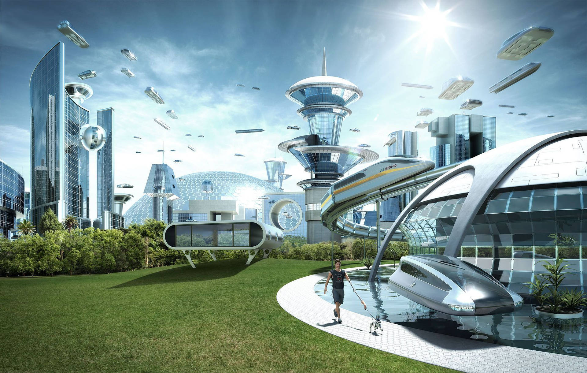 Futuristic City 2000X1270 Wallpaper and Background Image