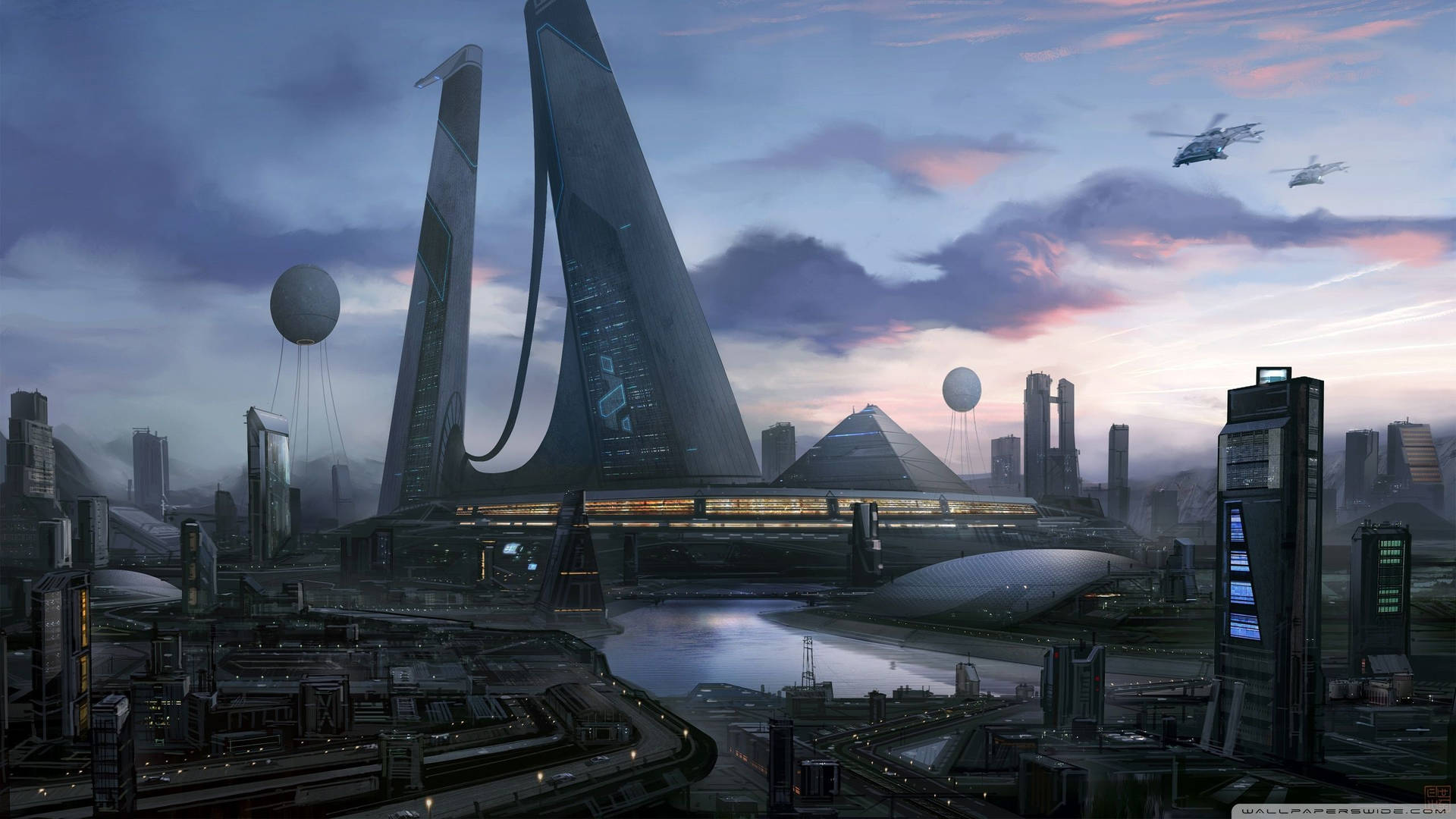 Futuristic City 2560X1440 Wallpaper and Background Image