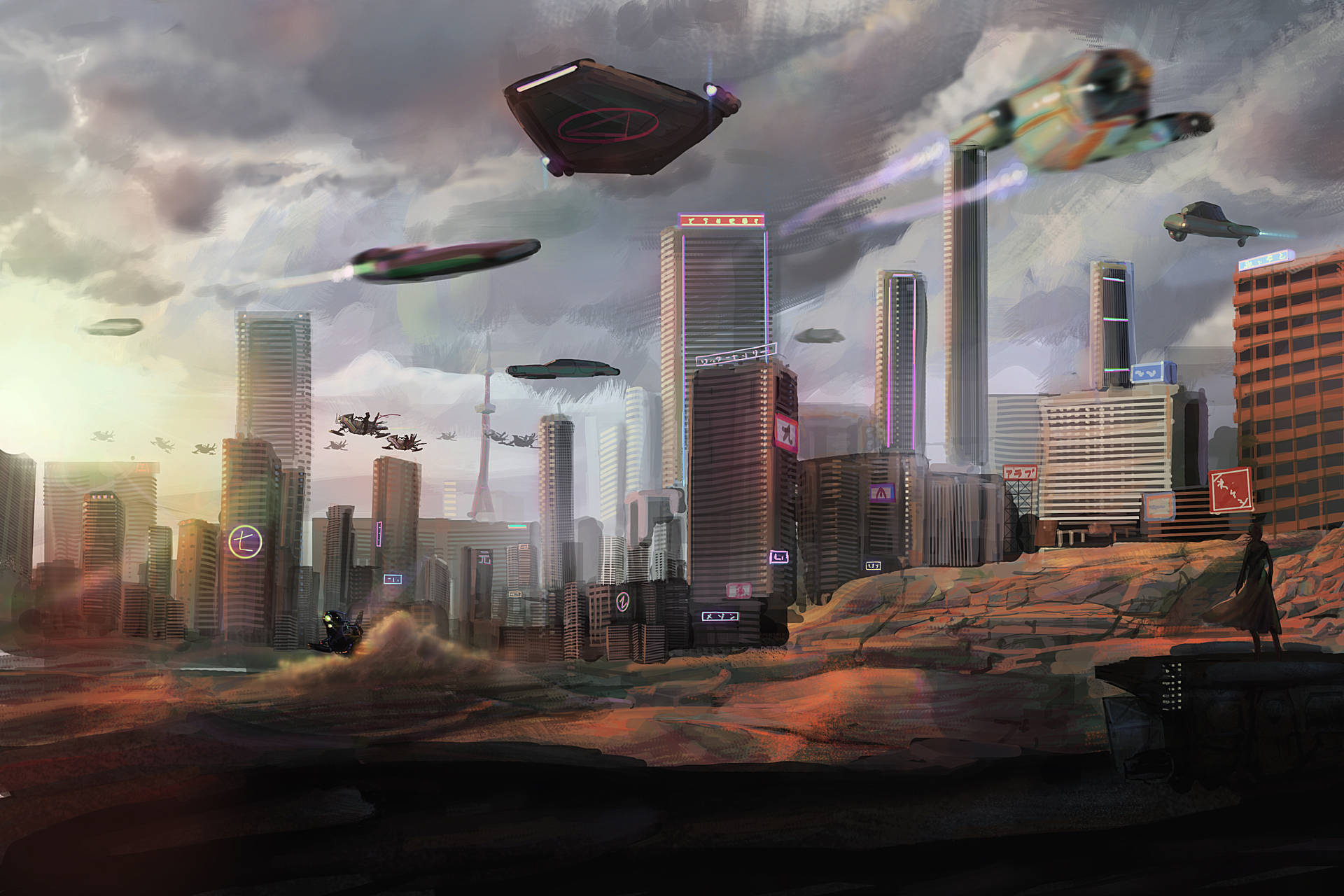Futuristic City 3000X2000 Wallpaper and Background Image