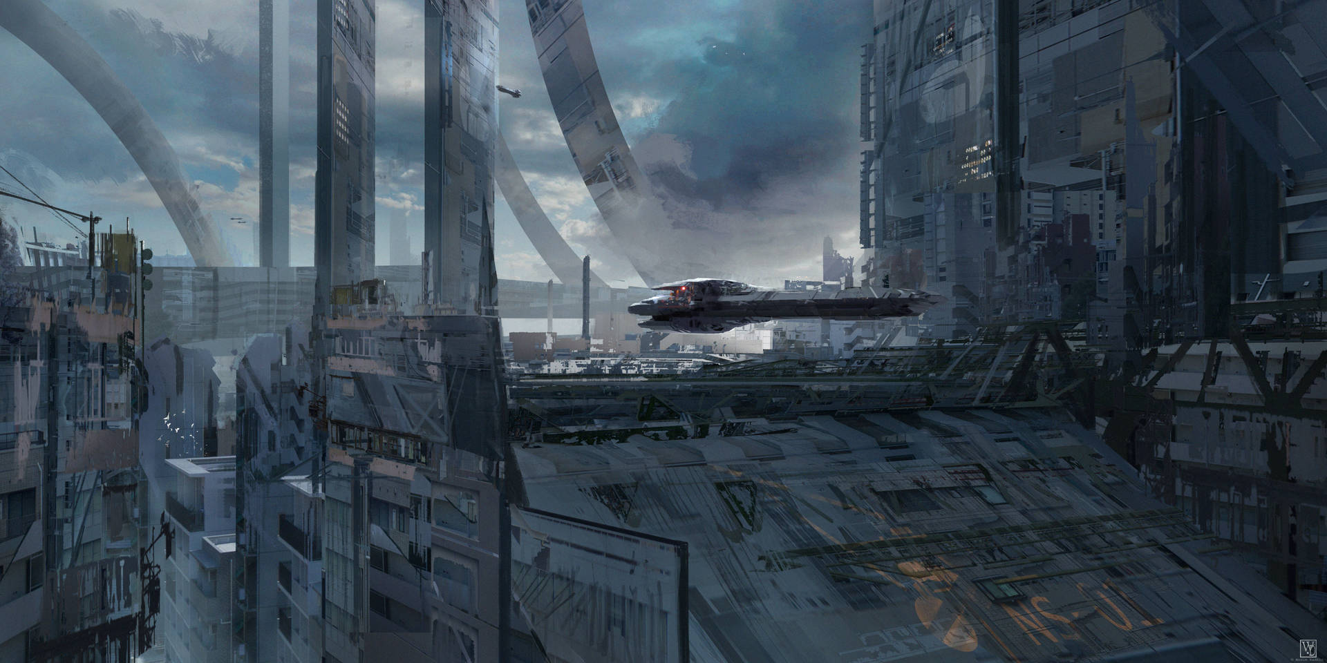 Futuristic City 3600X1800 Wallpaper and Background Image