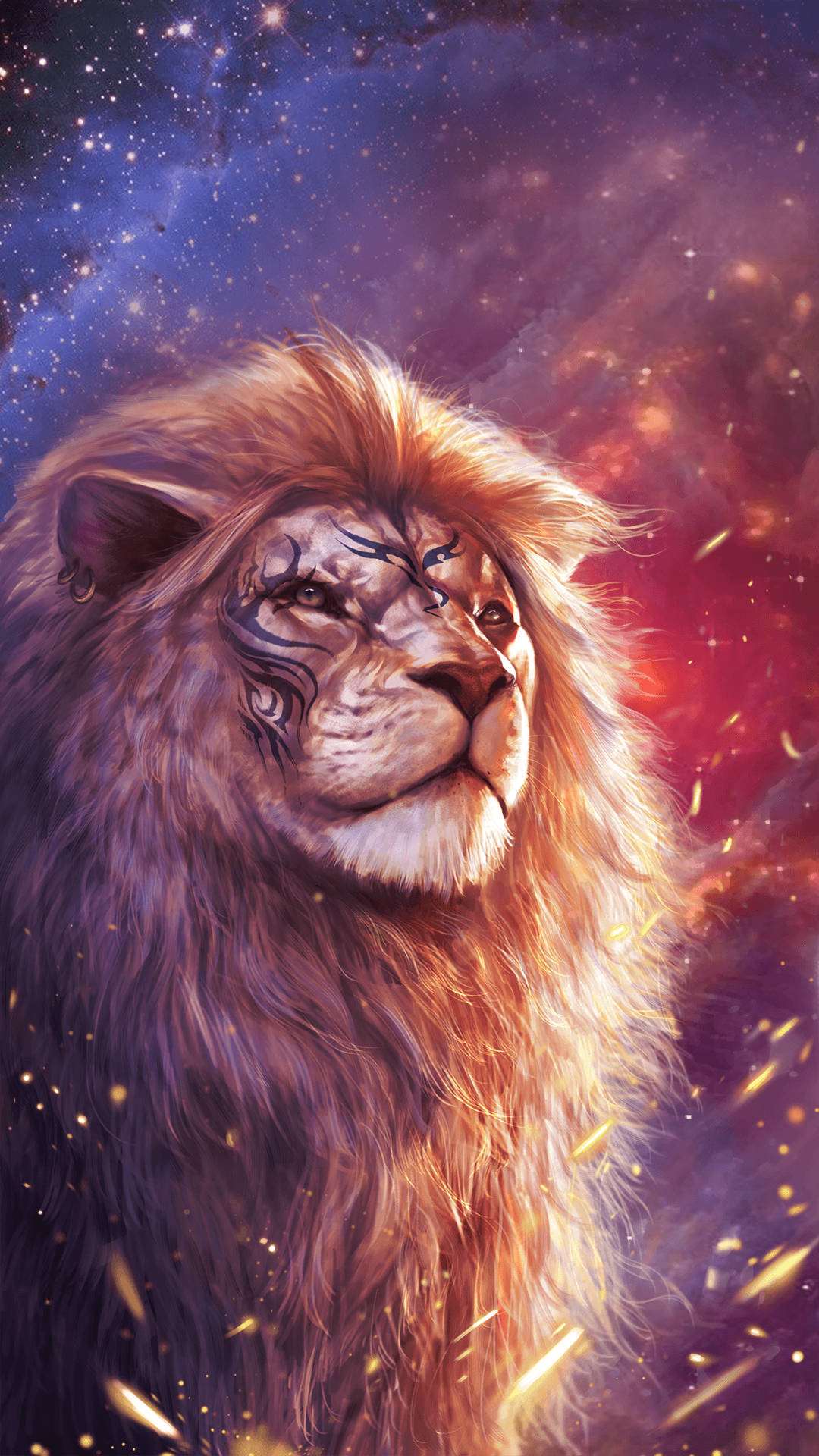 1080X1920 Galaxy Lion Wallpaper and Background