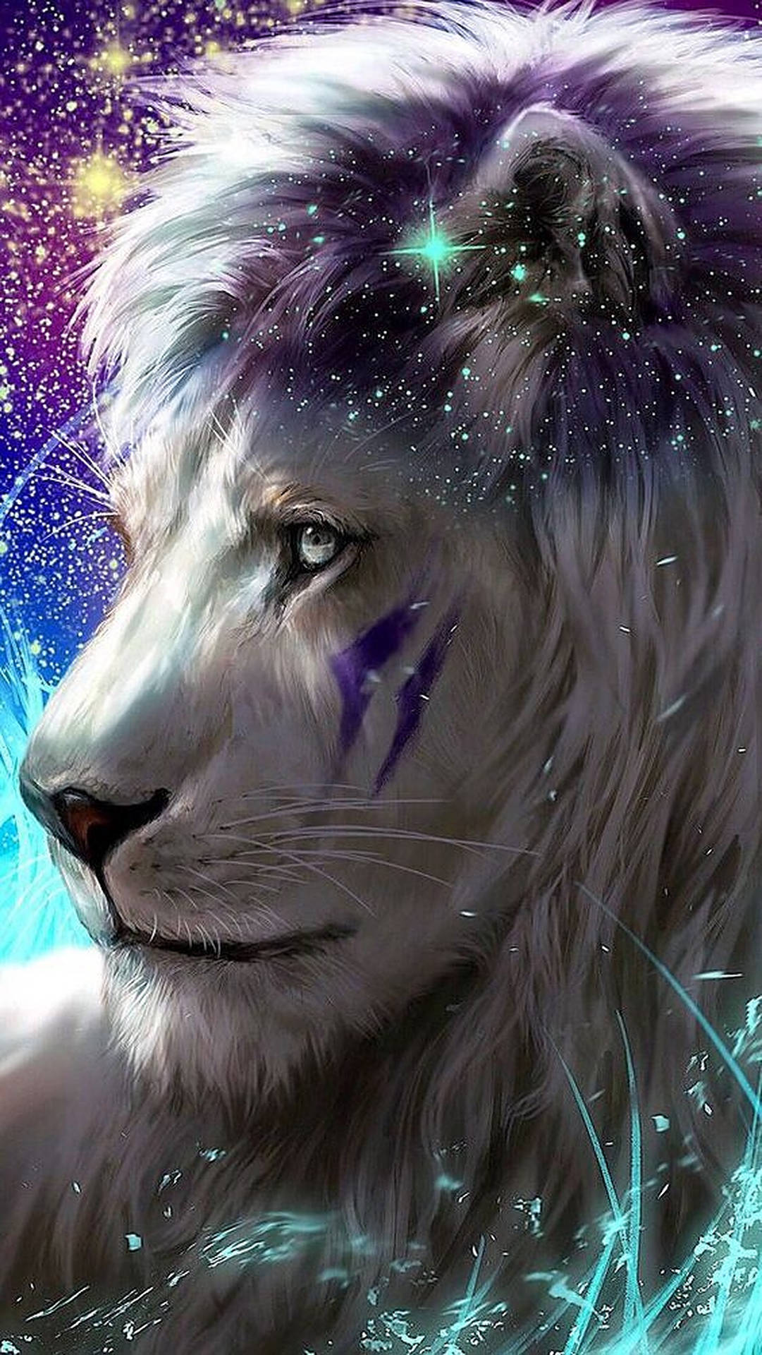 1128X2004 Galaxy Lion Wallpaper and Background