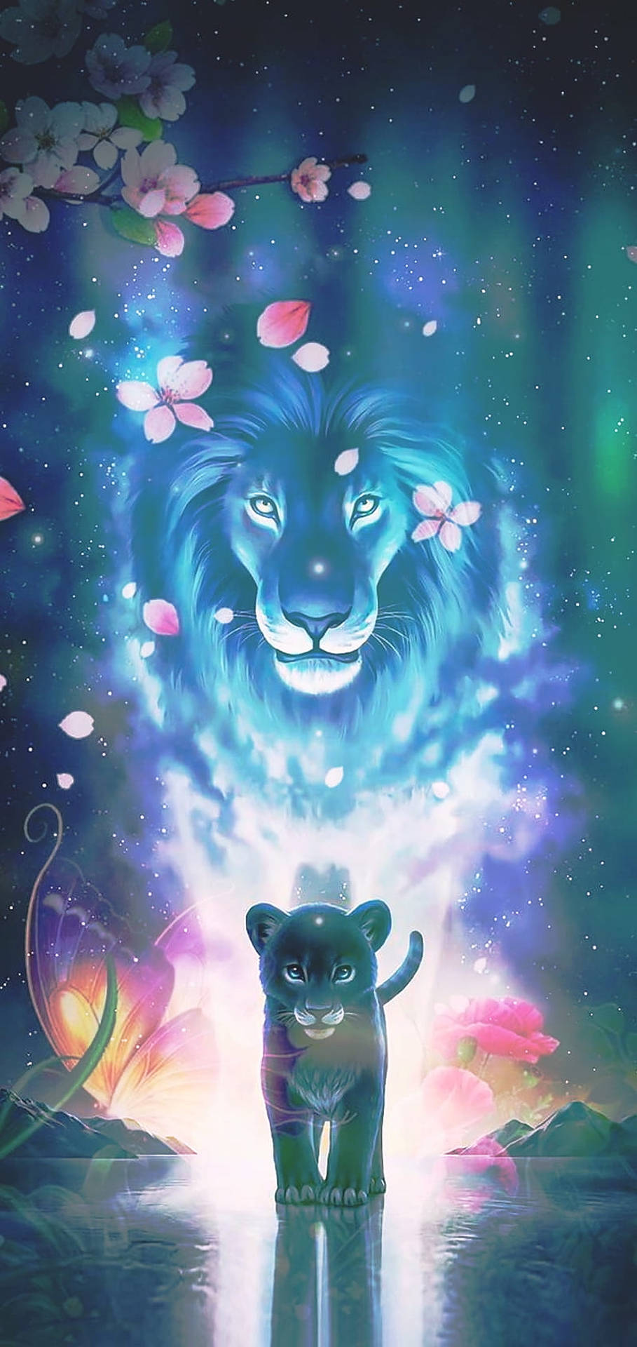 1232X2601 Galaxy Lion Wallpaper and Background