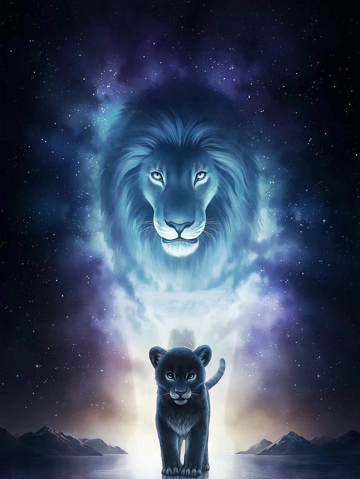 1586X2112 Galaxy Lion Wallpaper and Background