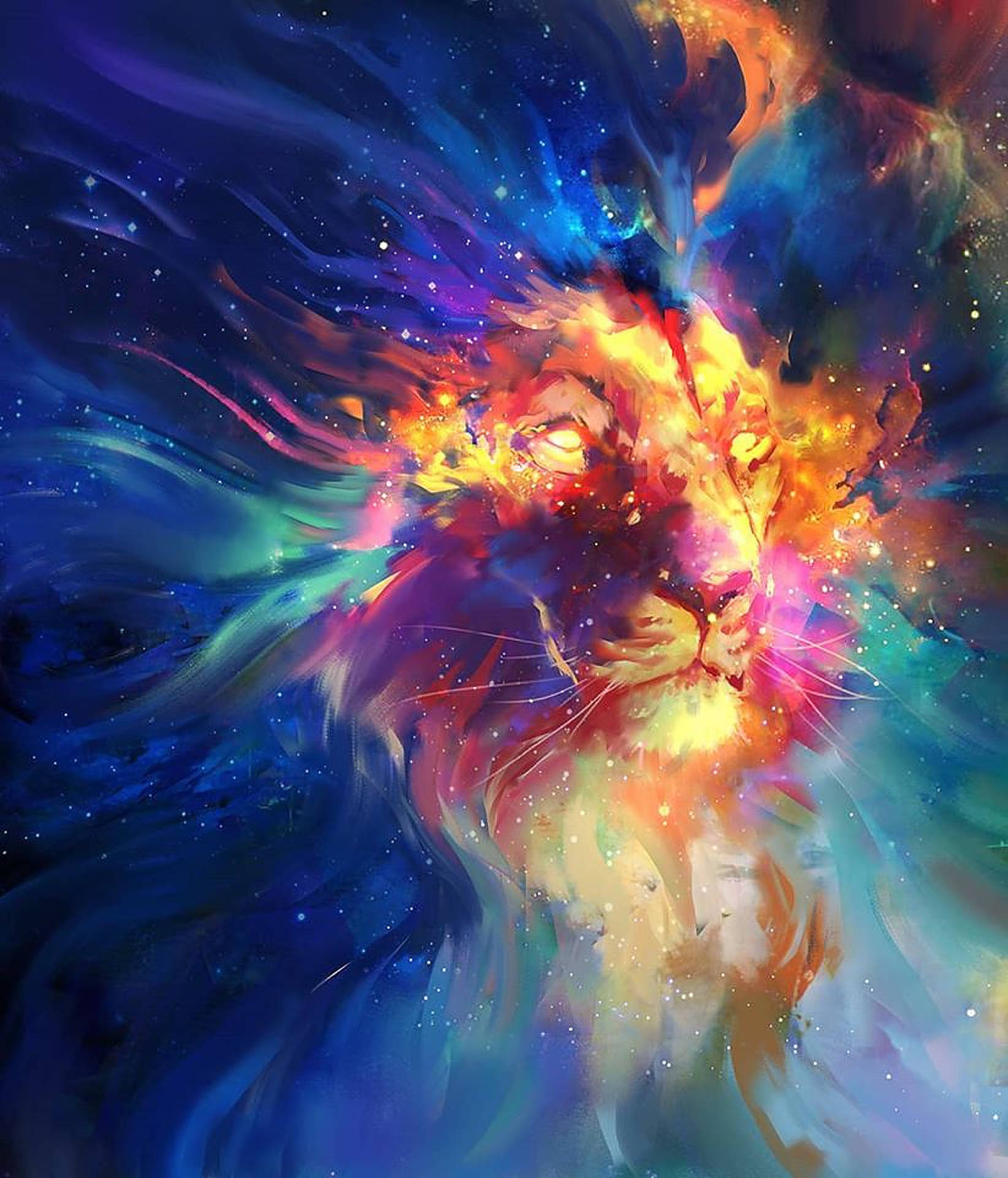 1644X1920 Galaxy Lion Wallpaper and Background