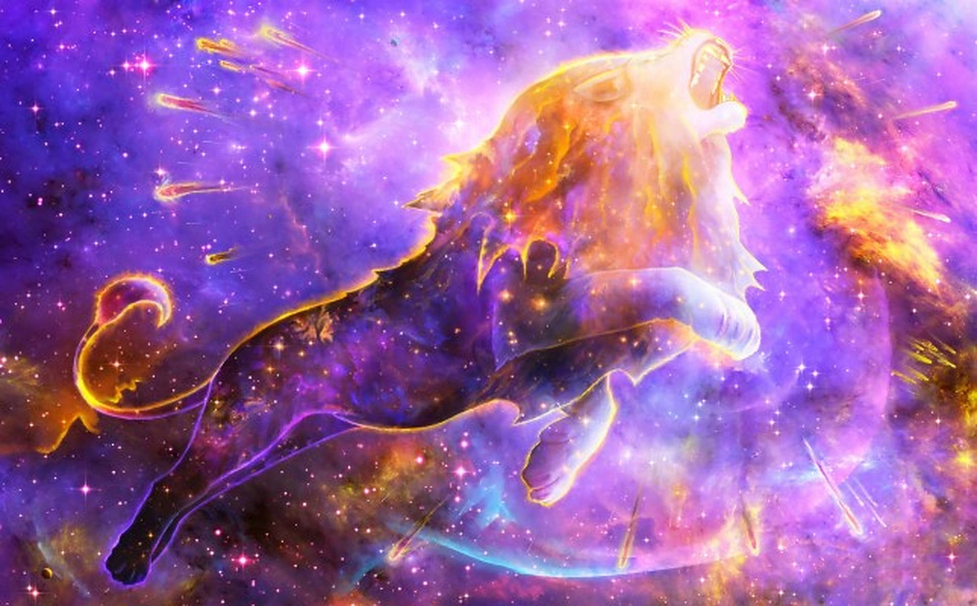 1941X1204 Galaxy Lion Wallpaper and Background