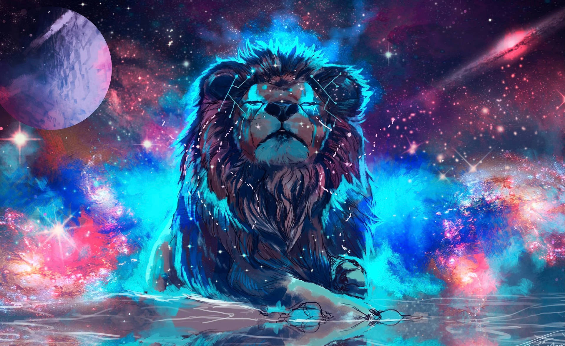 2559X1566 Galaxy Lion Wallpaper and Background