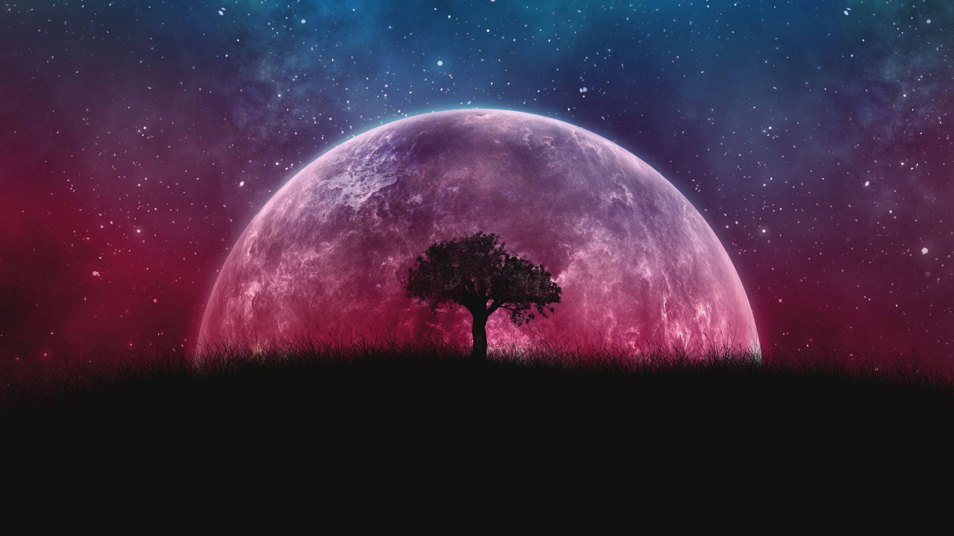 1920X1080 Galaxy Moon Wallpaper and Background