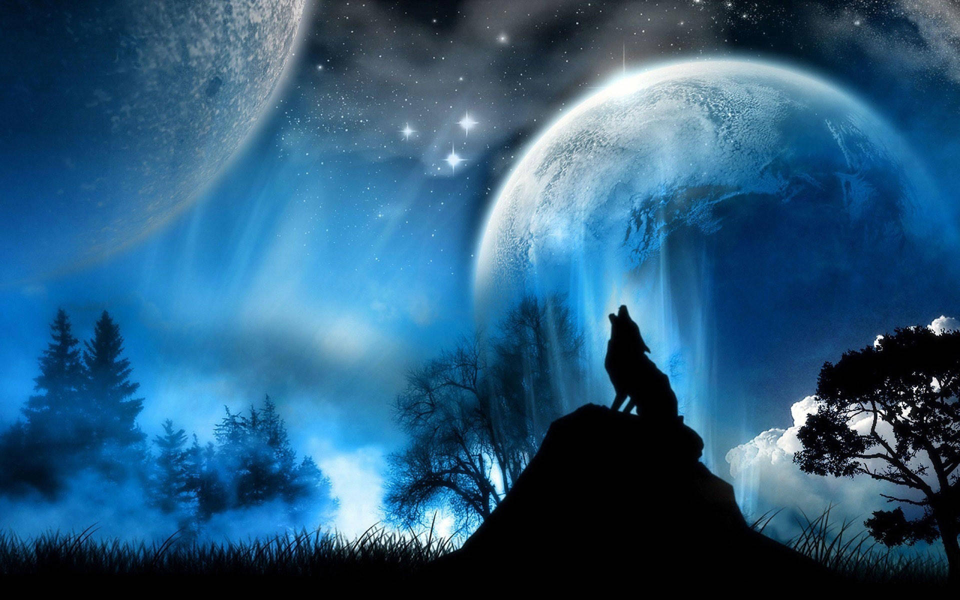 1920X1200 Galaxy Moon Wallpaper and Background