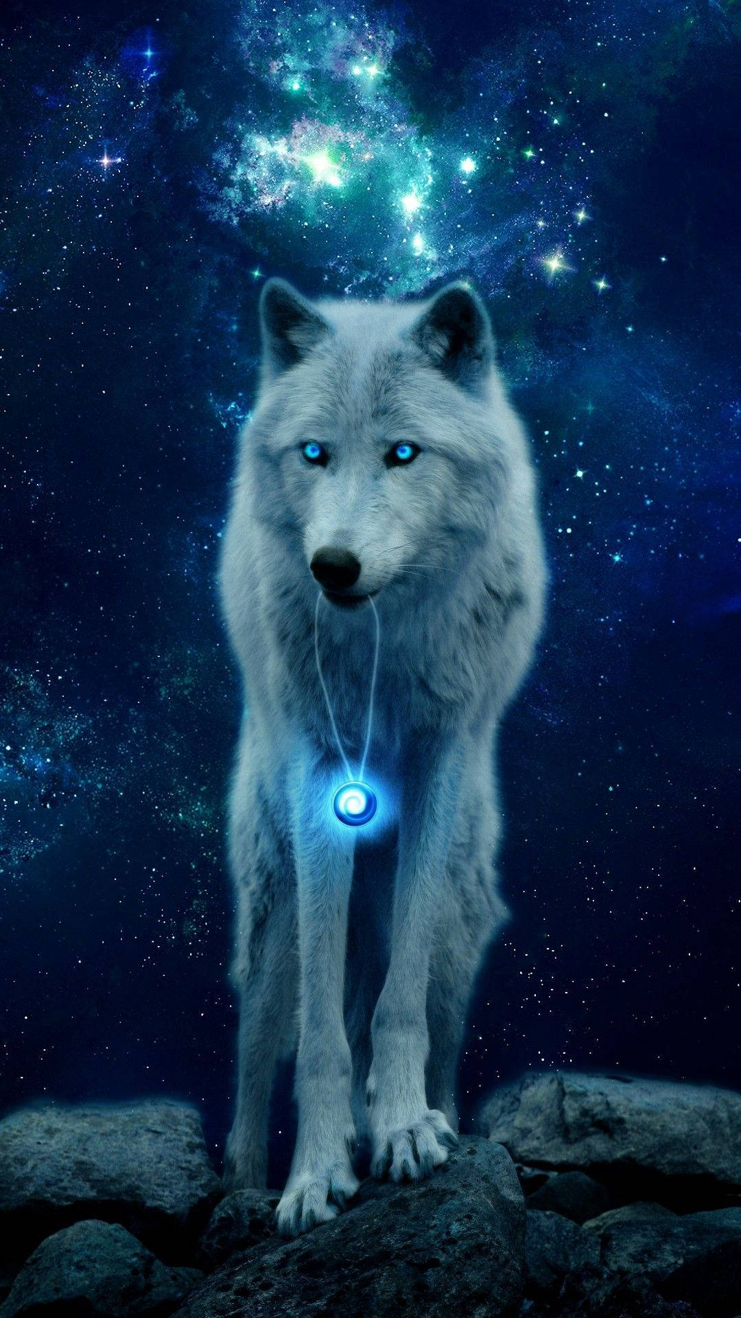 1080X1920 Galaxy Wolf Wallpaper and Background