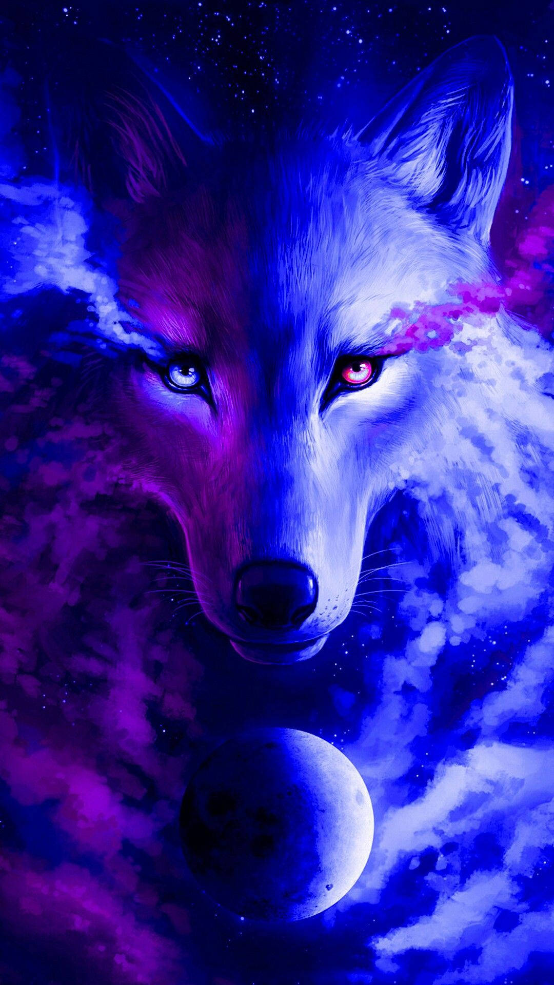 1080X1920 Galaxy Wolf Wallpaper and Background