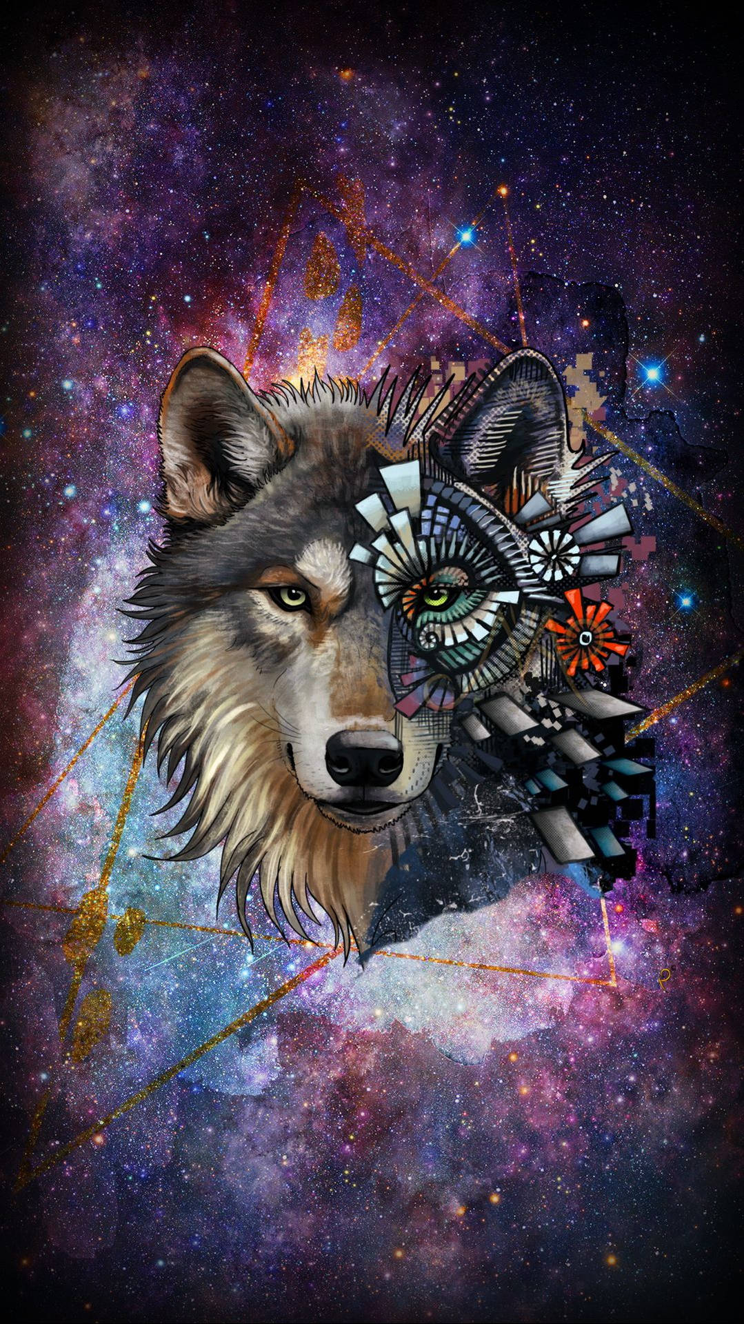 1080X1921 Galaxy Wolf Wallpaper and Background