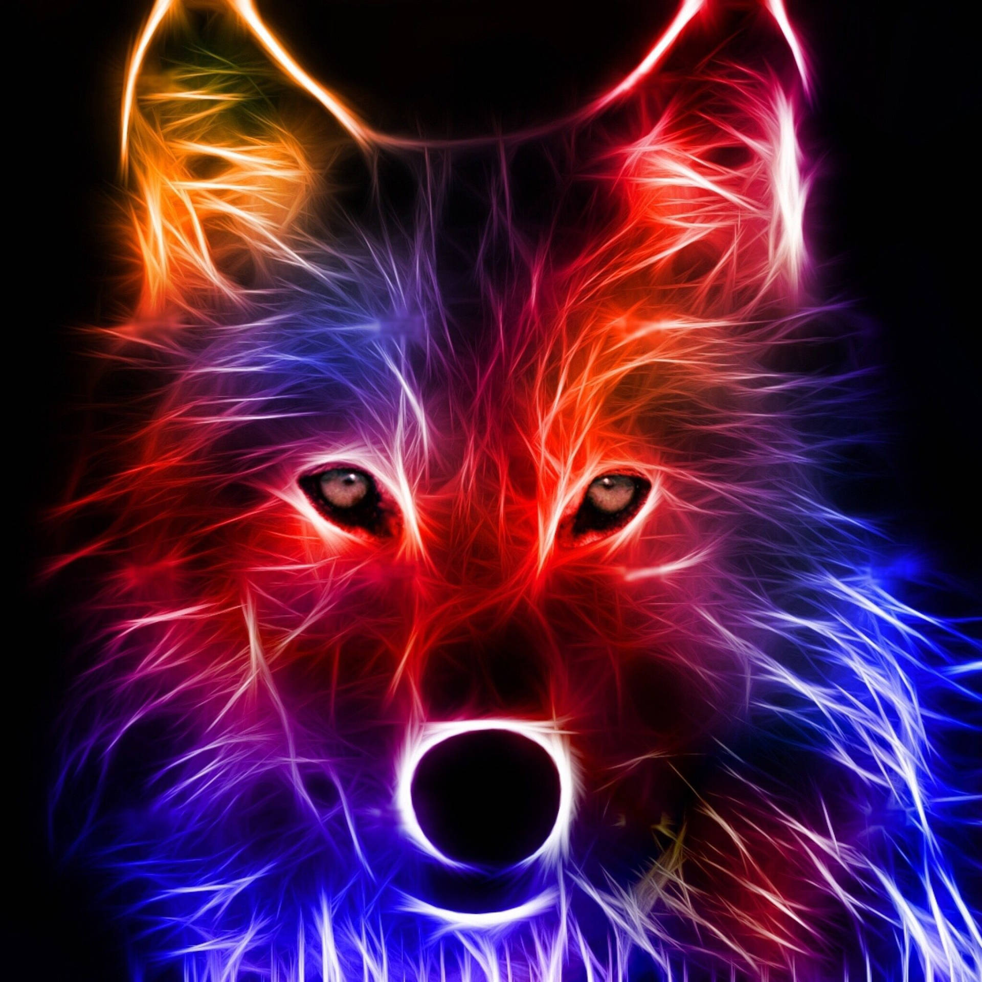 2048X2048 Galaxy Wolf Wallpaper and Background