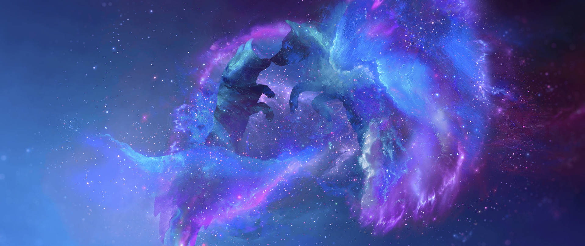 2560X1080 Galaxy Wolf Wallpaper and Background