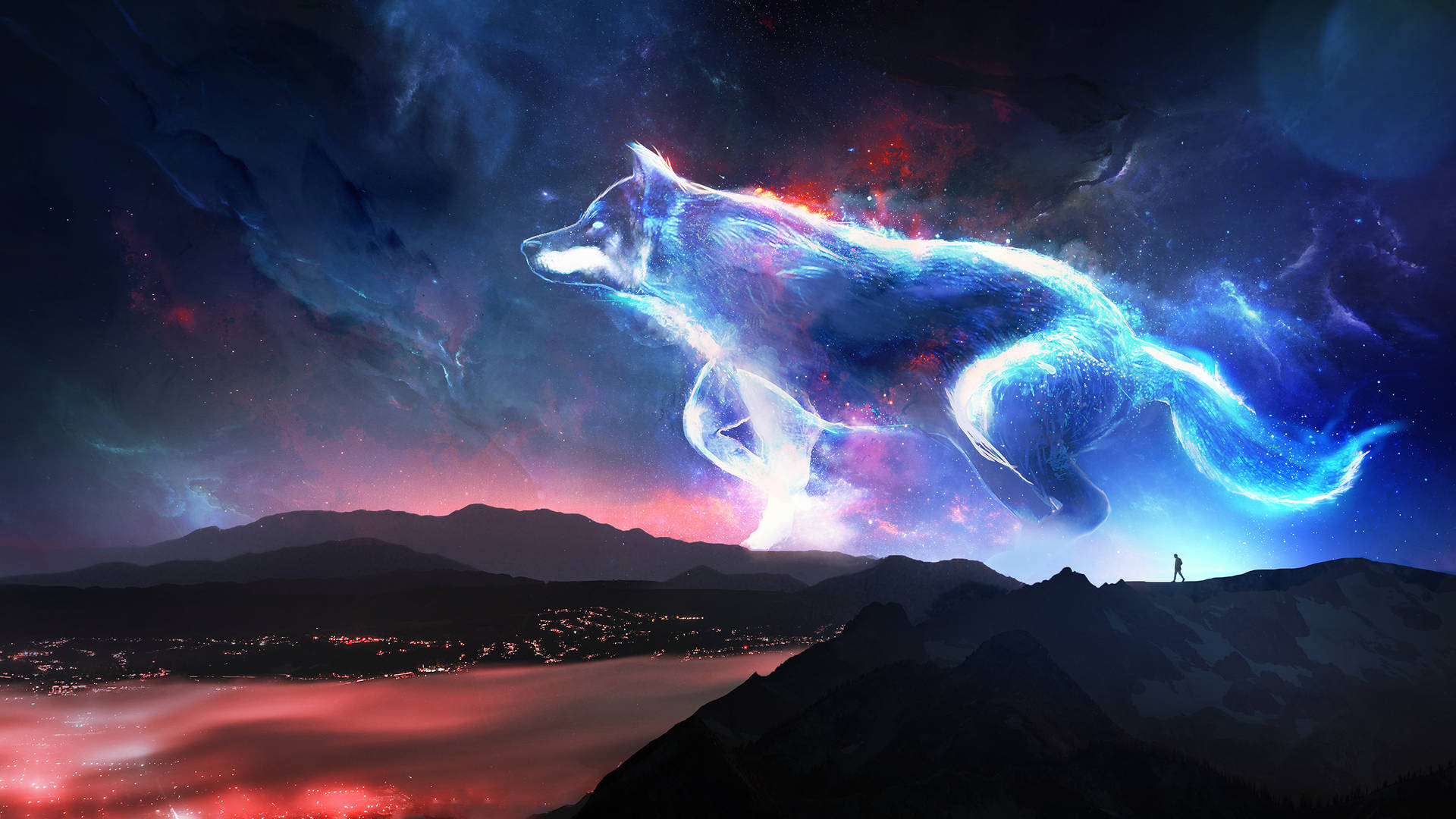Galaxy Wolf 2560X1440 Wallpaper and Background Image