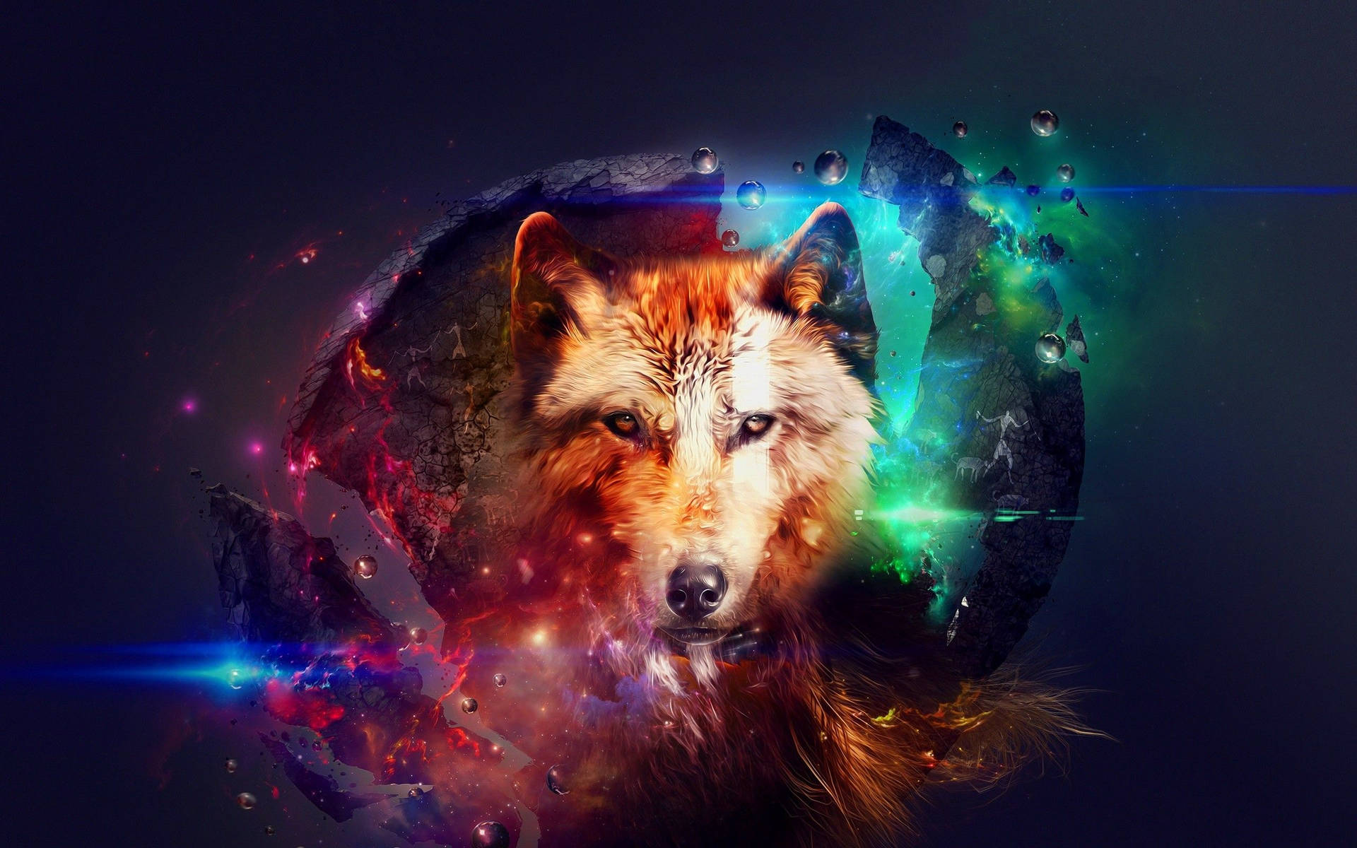 Galaxy Wolf 2560X1600 Wallpaper and Background Image