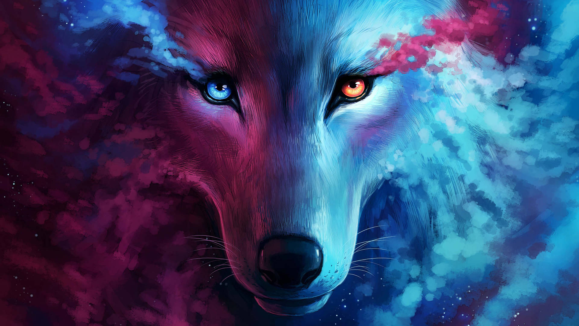 Galaxy Wolf 2662X1497 Wallpaper and Background Image