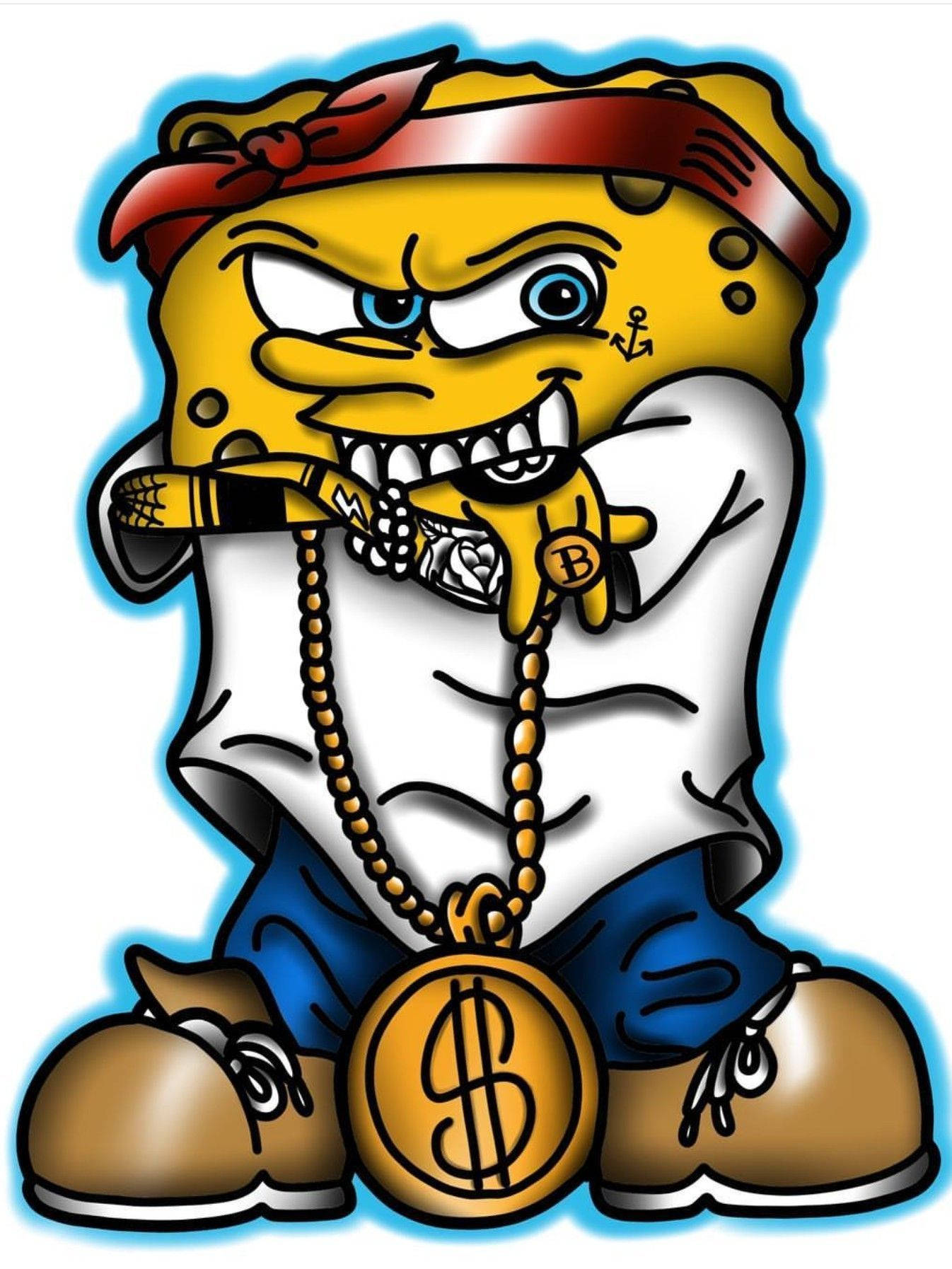 Gangster Spongebob 1346X1794 Wallpaper and Background Image