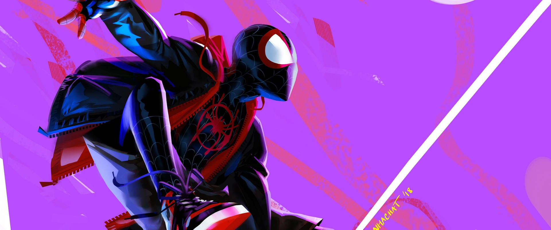 3440X1440 Into The Spider Verse Wallpaper and Background