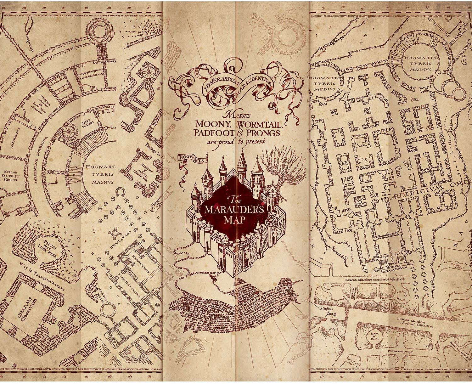 1500X1220 Marauders Map Wallpaper and Background
