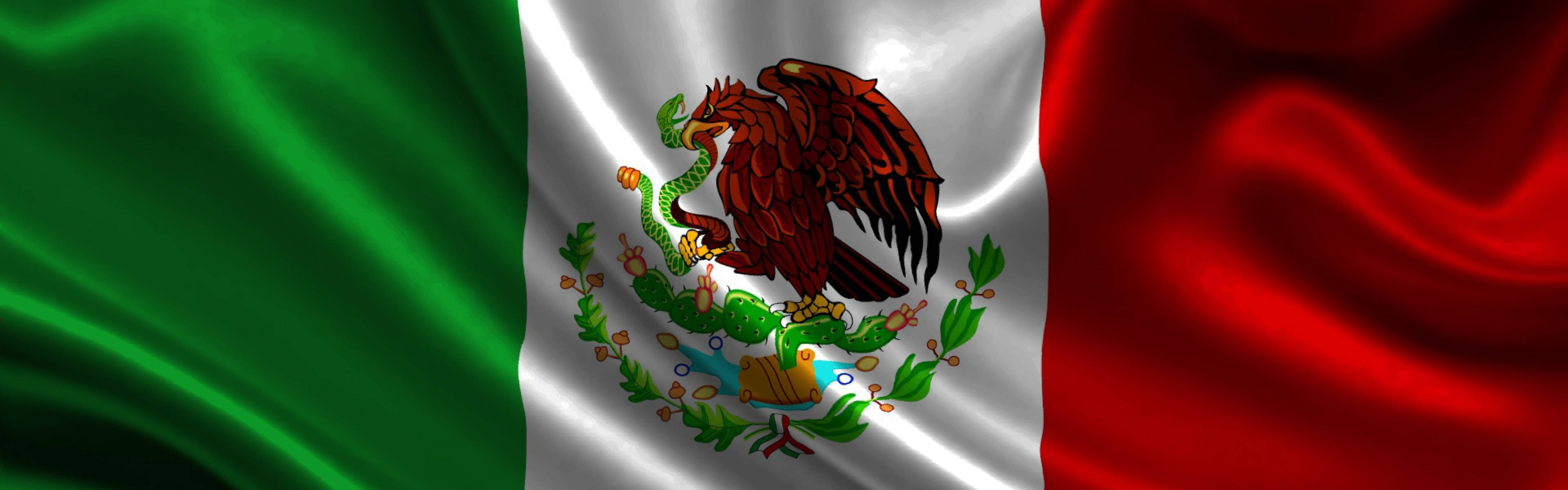 3840X1200 Mexico Flag Wallpaper and Background