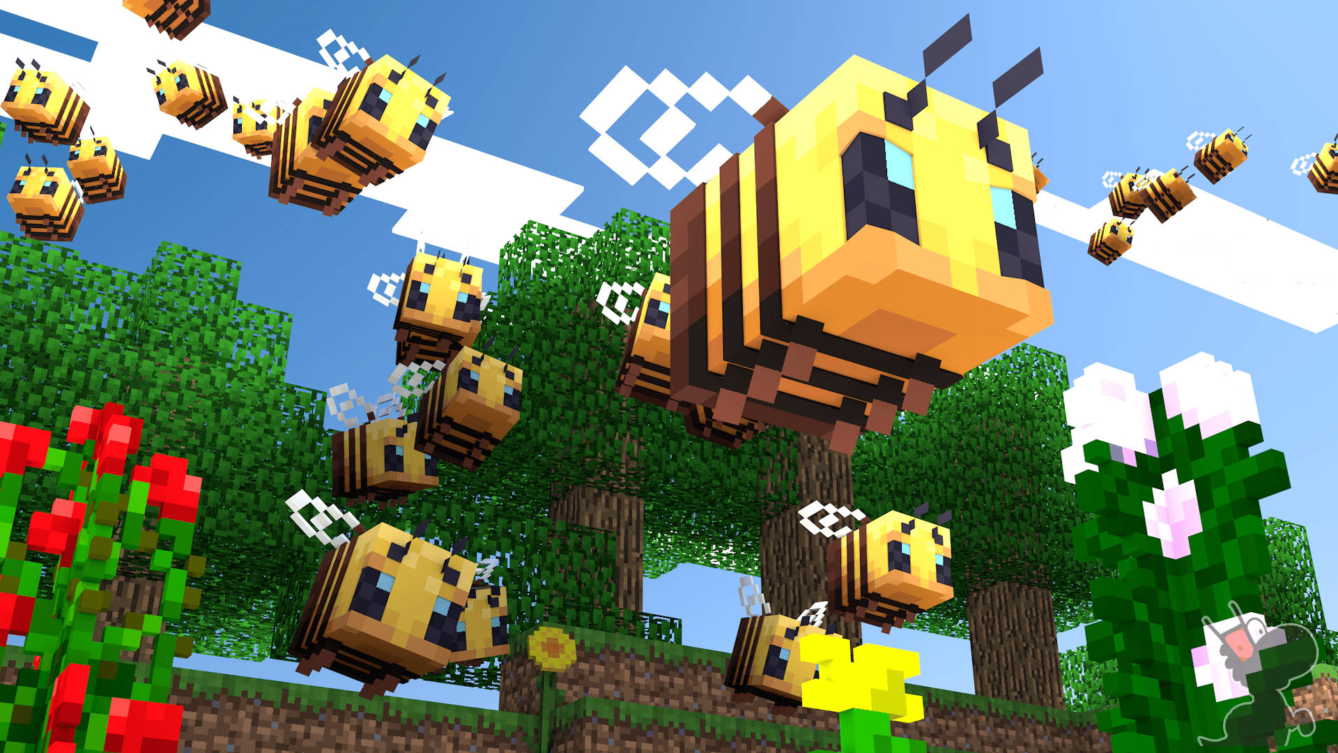 1920X1080 Minecraft Bee Wallpaper and Background