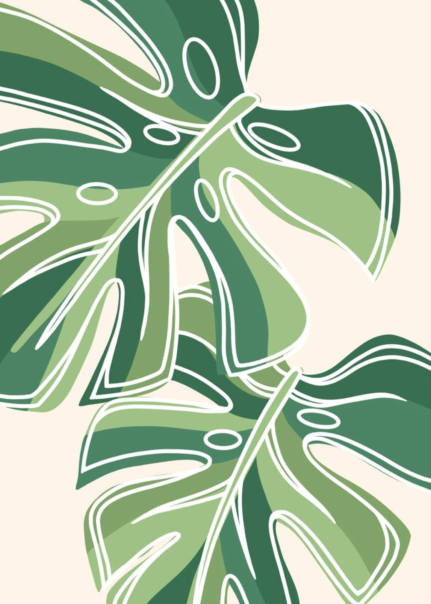 1371X1920 Monstera Wallpaper and Background