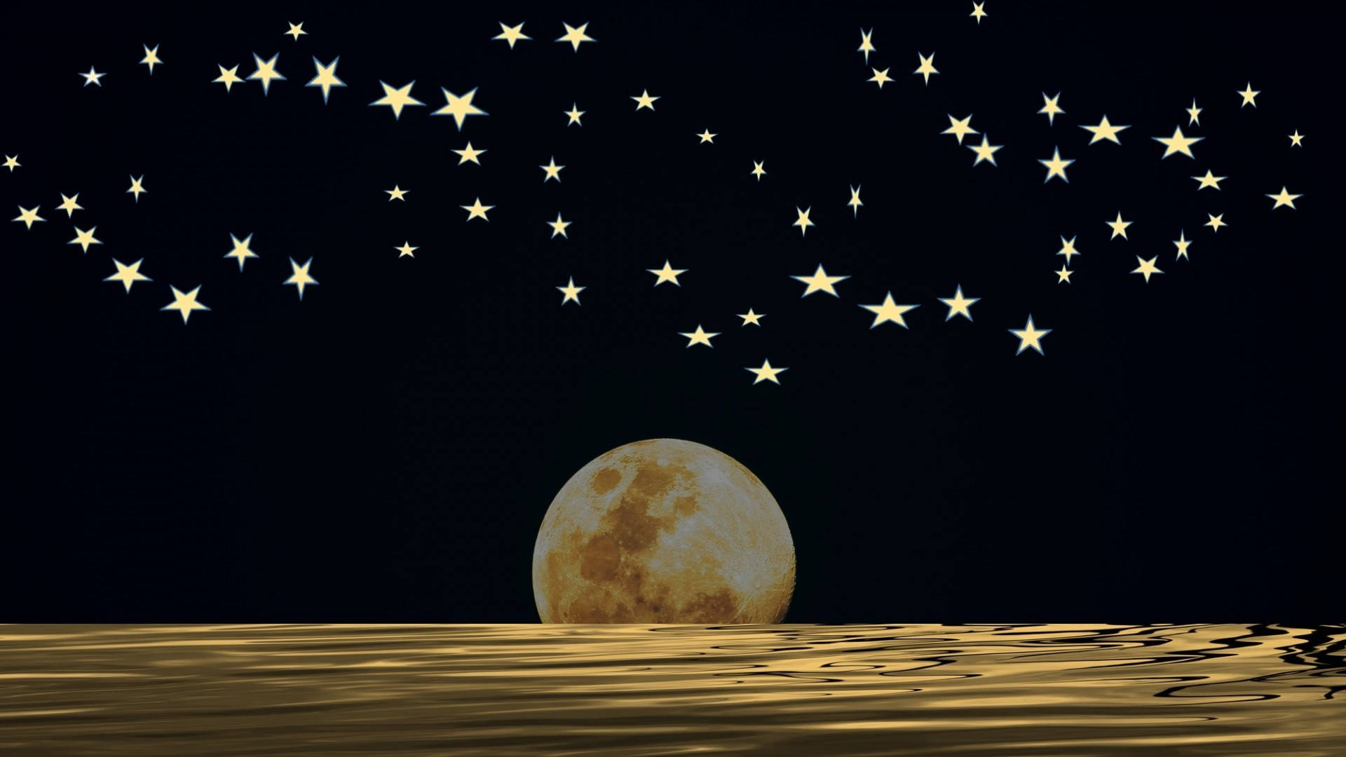 Moon And Stars 1920X1080 Wallpaper and Background Image