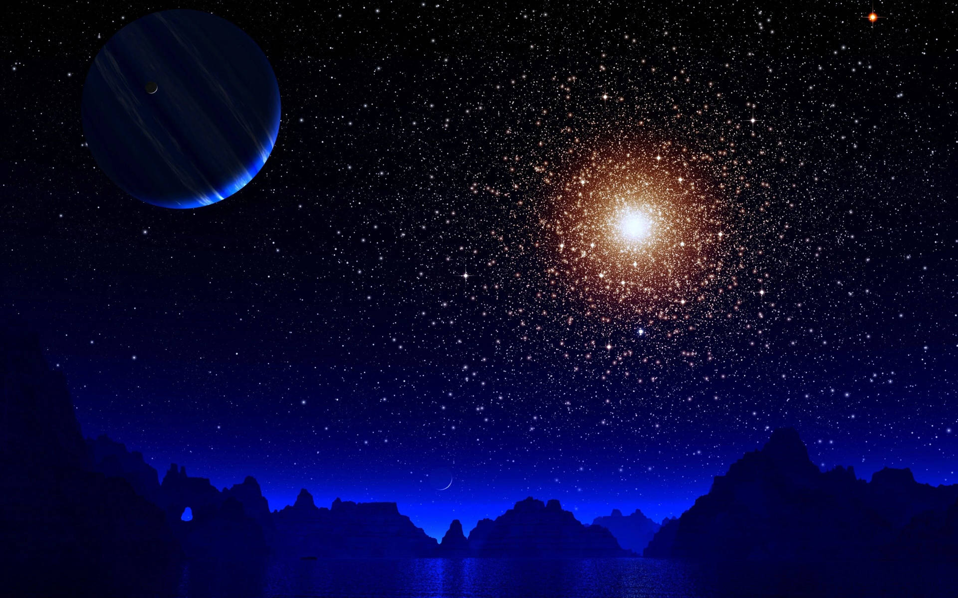 3840X2400 Moon And Stars Wallpaper and Background