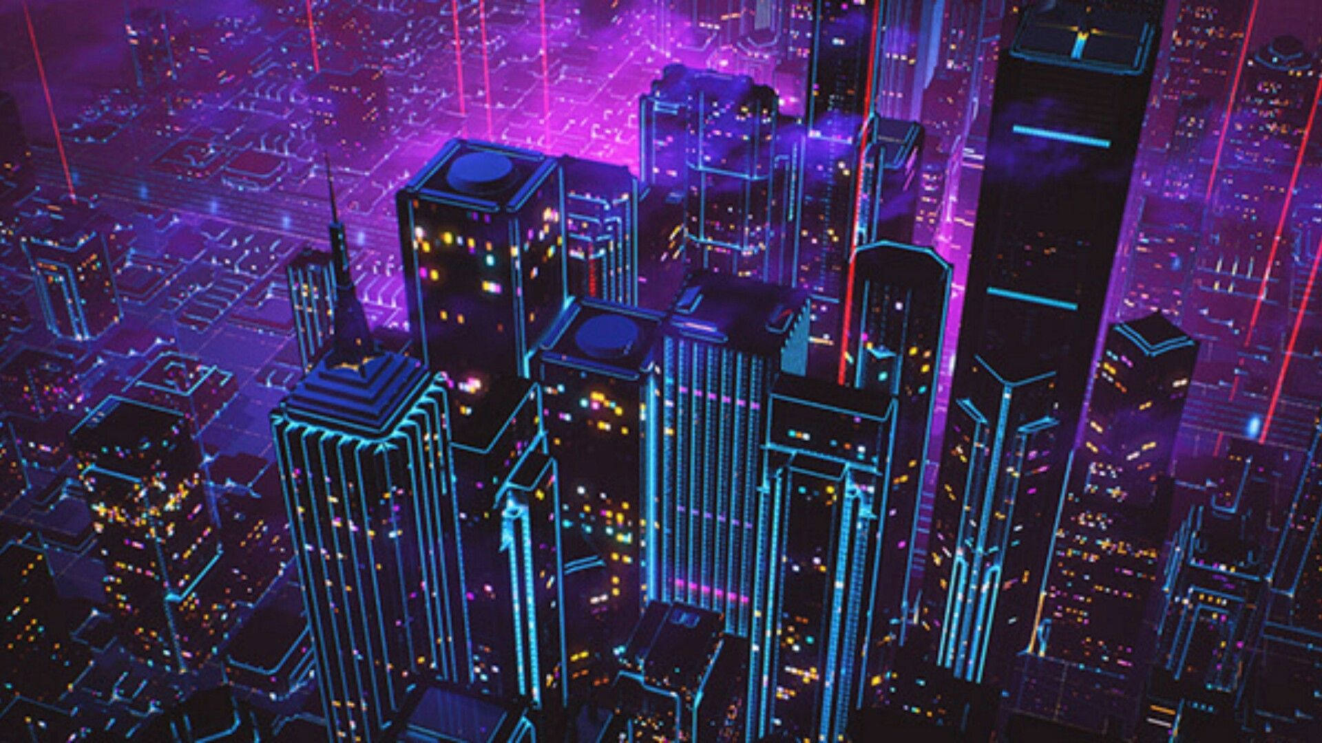 1920X1080 Neon City Wallpaper and Background