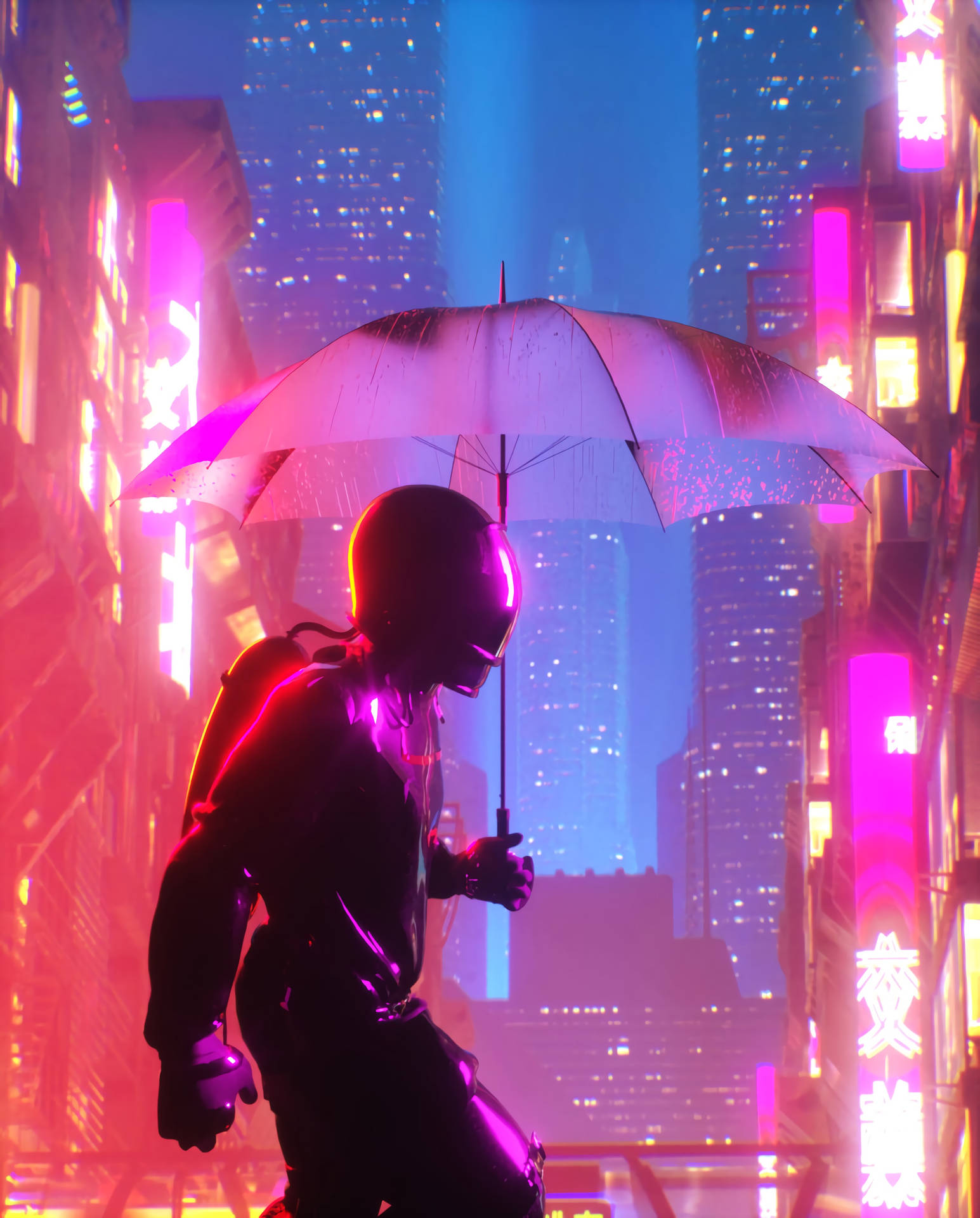 3044X3784 Neon City Wallpaper and Background