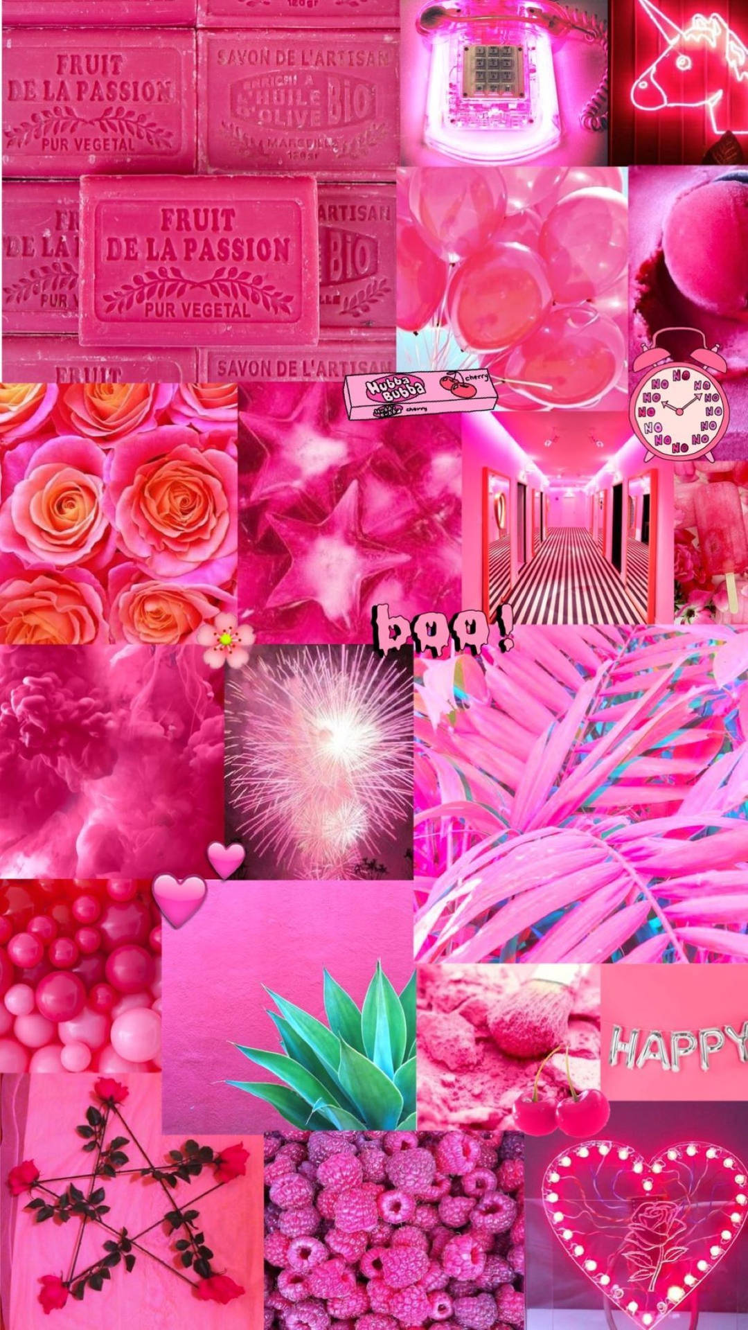 1215X2160 Neon Pink Aesthetic Wallpaper and Background