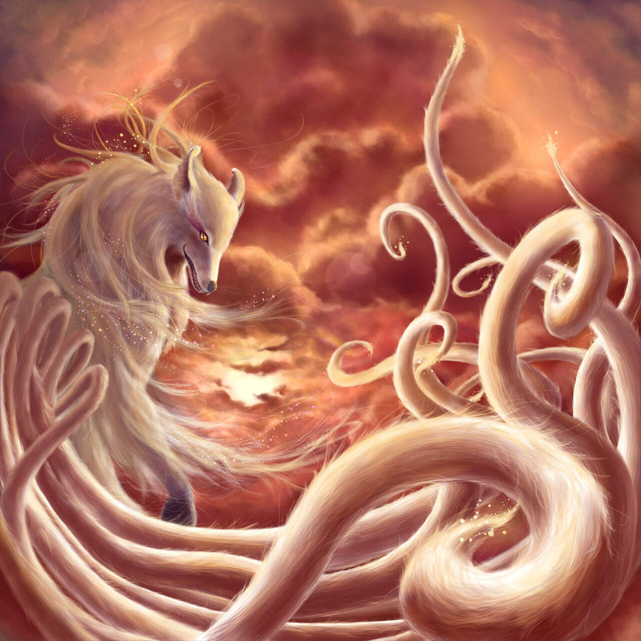 1280X1280 Nine Tailed Fox Wallpaper and Background