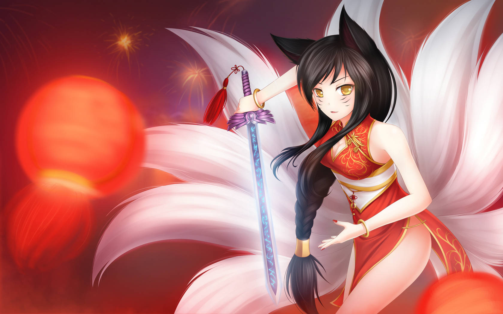 1680X1050 Nine Tailed Fox Wallpaper and Background