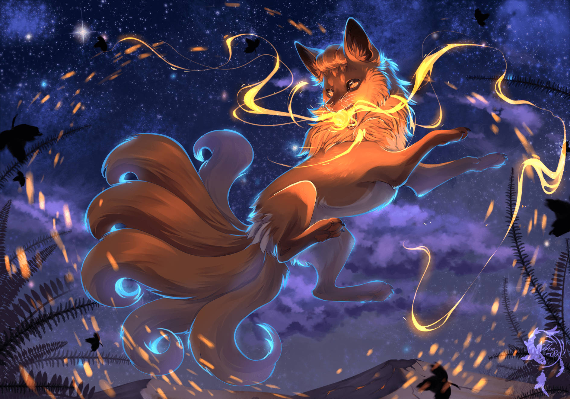 1889X1322 Nine Tailed Fox Wallpaper and Background