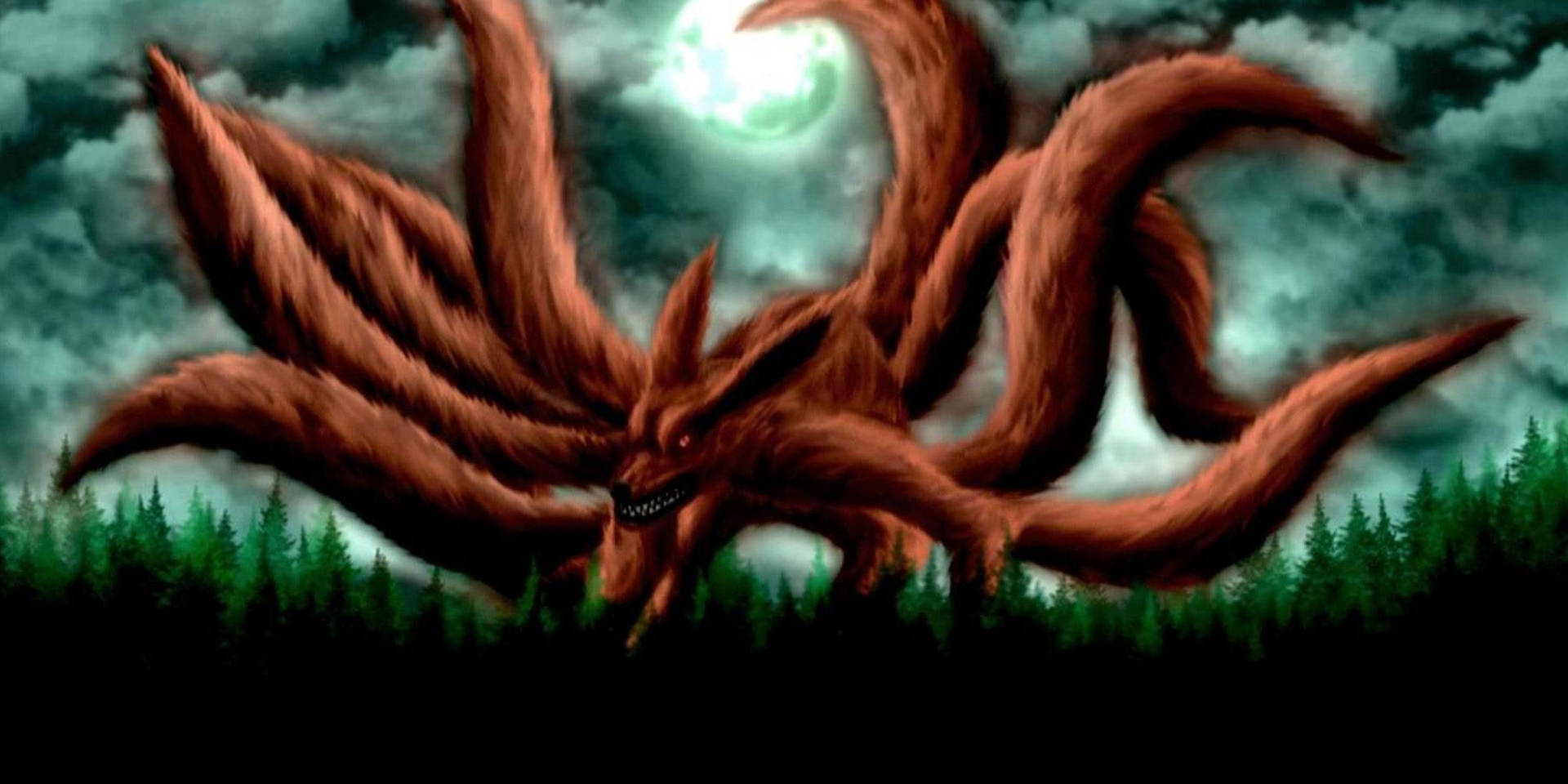 2400X1200 Nine Tailed Fox Wallpaper and Background