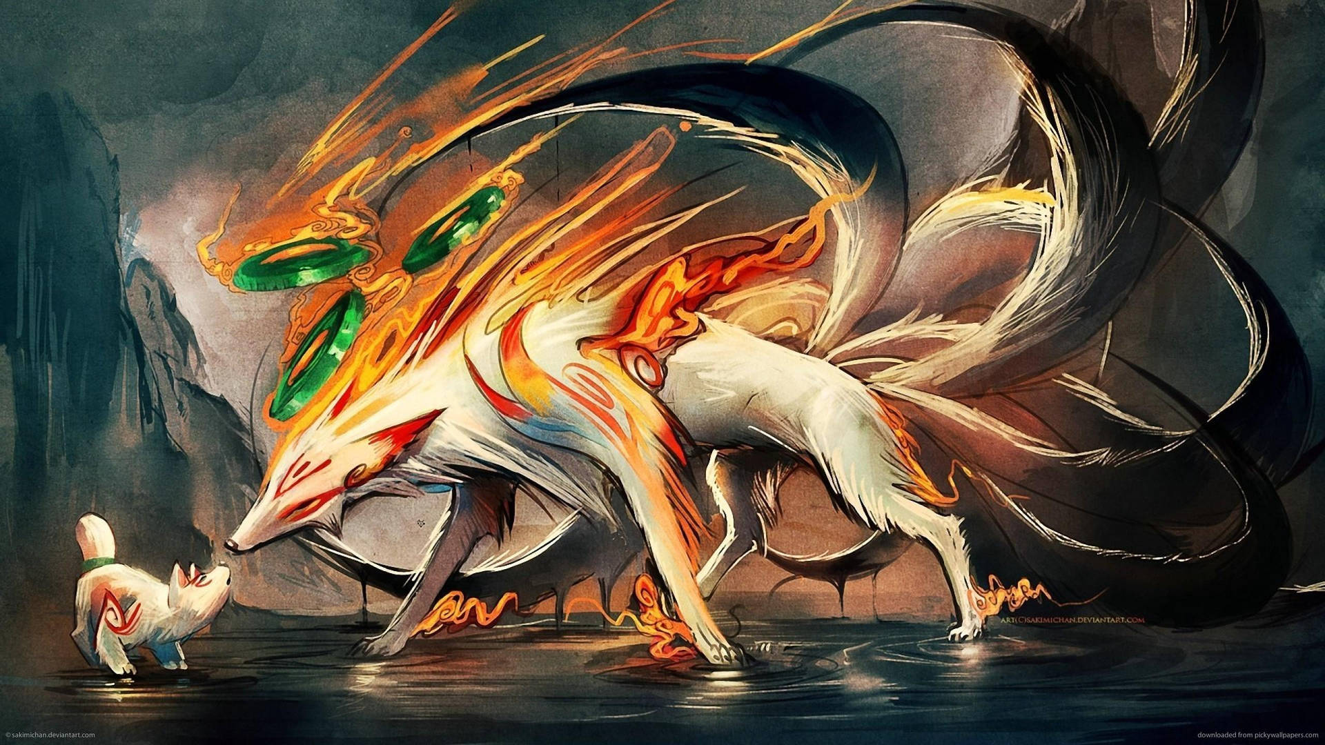 2560X1440 Nine Tailed Fox Wallpaper and Background
