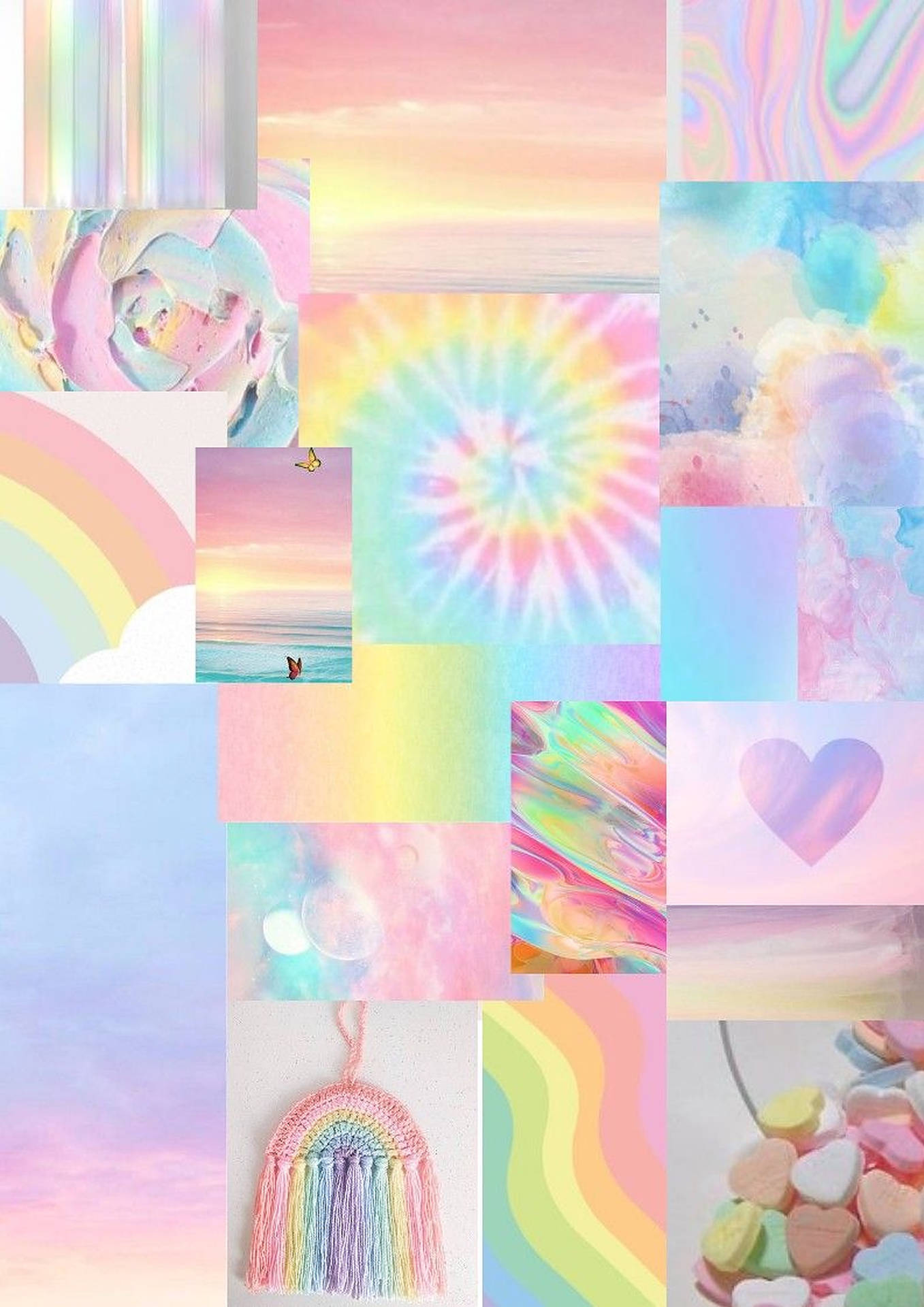 1586X2244 Pastel Rainbow Wallpaper and Background