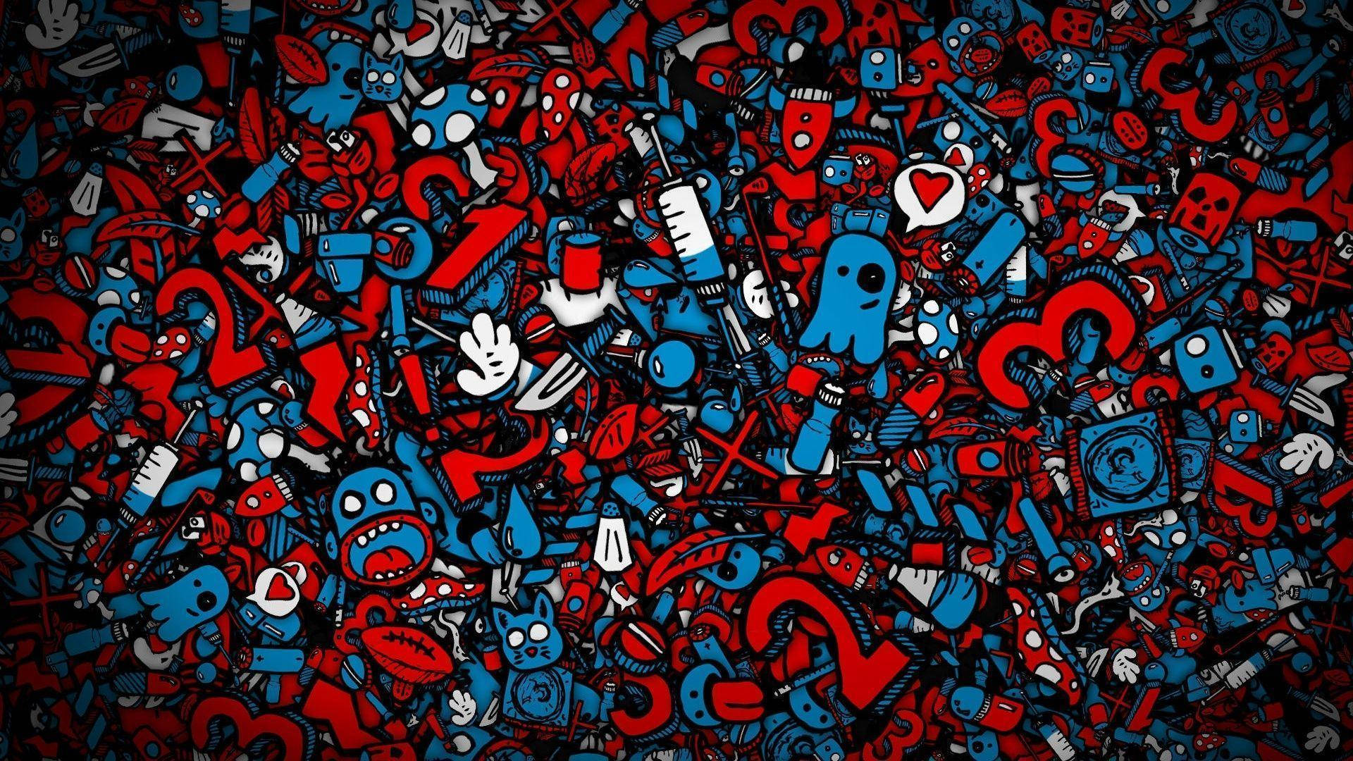 1920X1080 Red And Blue Wallpaper and Background