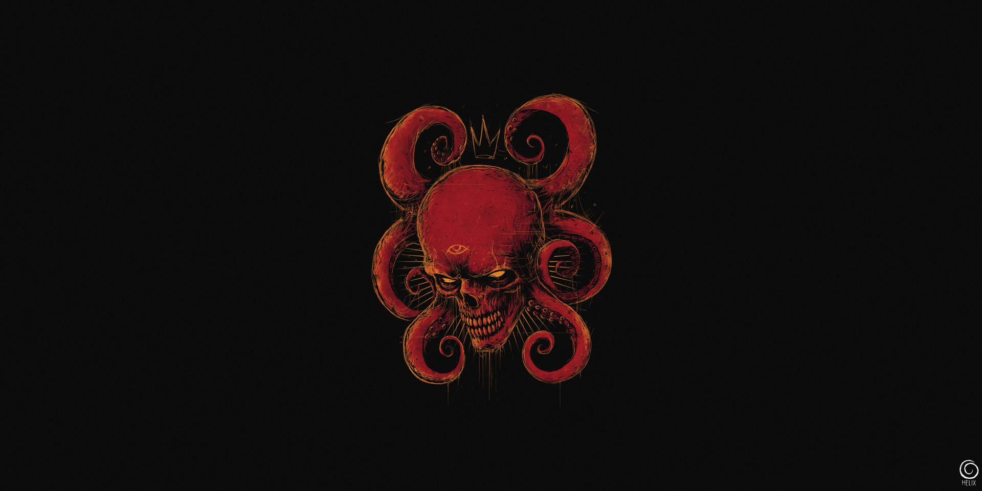 3000X1500 Red Skull Wallpaper and Background