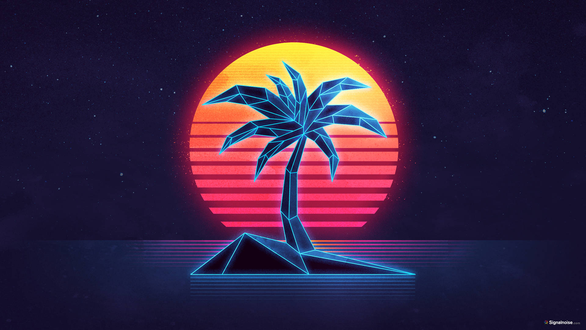 1920X1080 Retrowave Wallpaper and Background