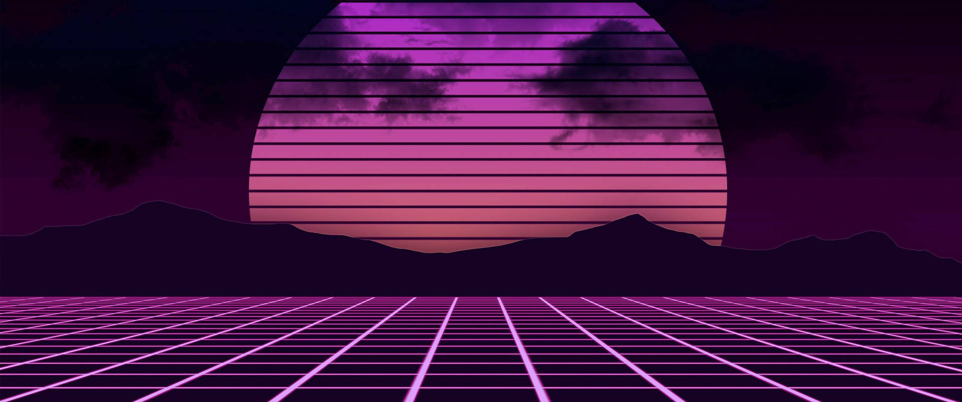 3440X1440 Retrowave Wallpaper and Background