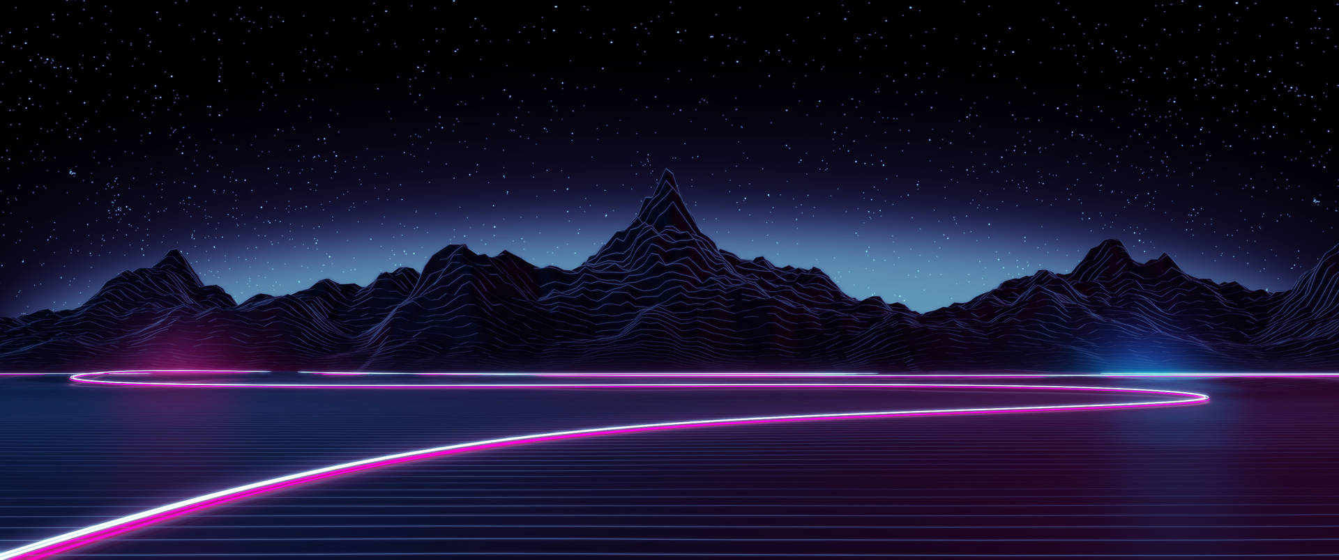 3440X1440 Retrowave Wallpaper and Background