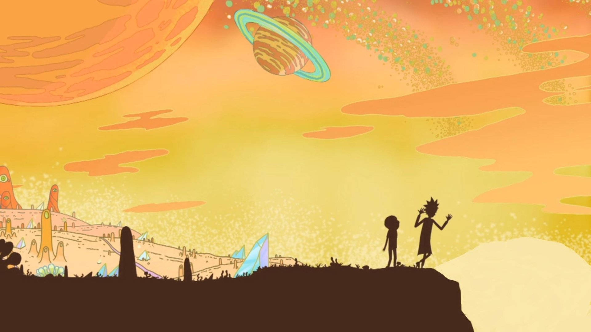 Rick and Pink Clouds Art Wallpapers - Rick and Morty Wallpapers