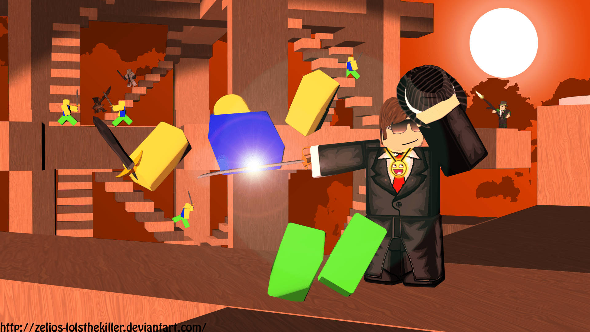 Download A hilariously silly Roblox Noob Wallpaper