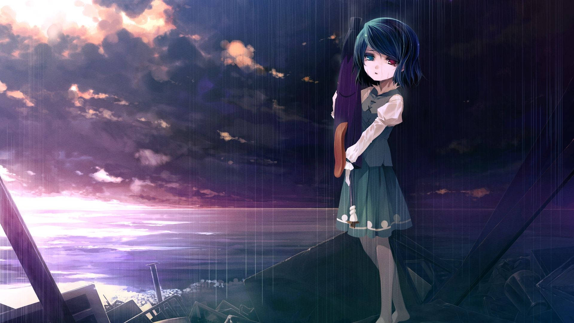 Sad Anime 1920X1080 Wallpaper and Background Image
